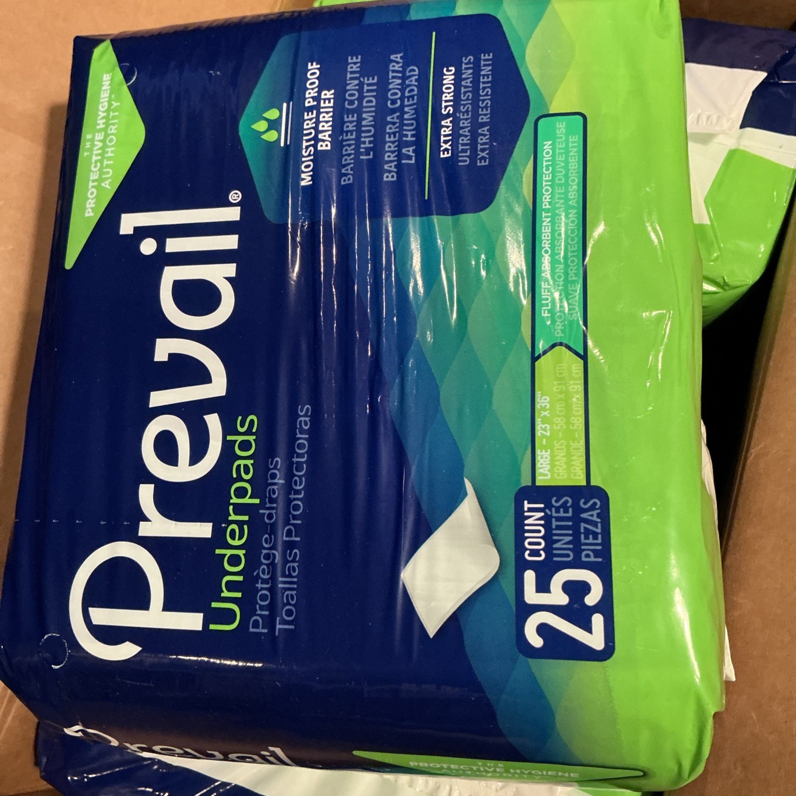 Prevail Disposable Underpads 6 Bags of 25– UP-150/2, 23″x36″, Strong & Absorbent