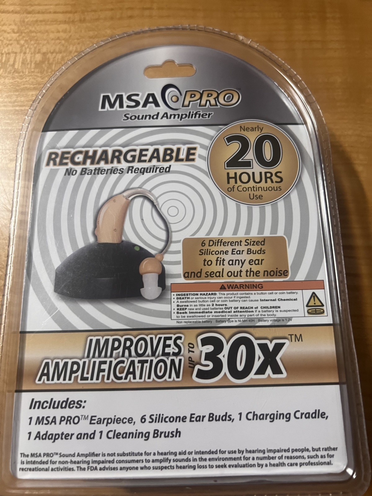 MSA PRO Rechargeable Sound Amplifier BTE Beige NEW