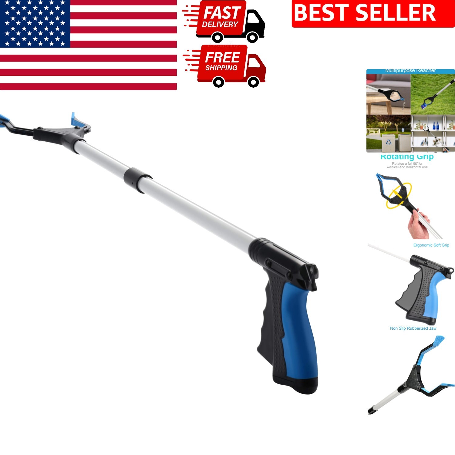 32-Inch Lightweight Reacher Grabber for Elderly & Mobility Aid