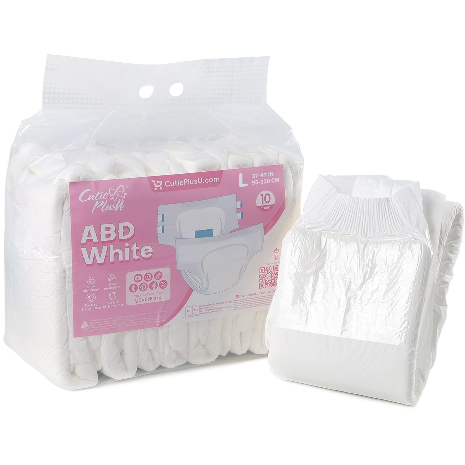 Disposable Adult Diaper Heavy Absorption Dry Surface All Night White 10 Pieces