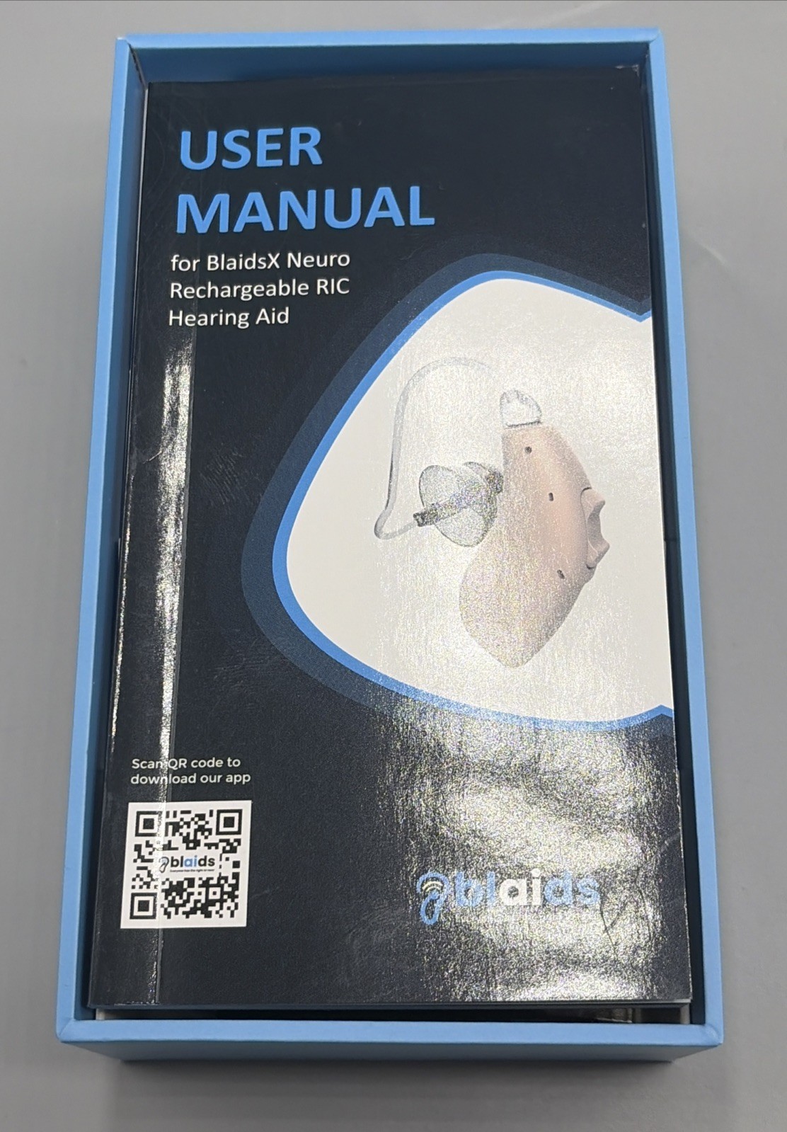 BlaidsX Neuro Rechargeable RIC + Programmable Hearing Aids – Open Box