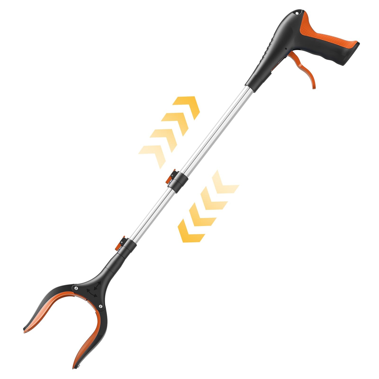 FGRHY Telescopic Grabber Reacher Tool, 5-Level Adjustable (23″ to 41″) Orange