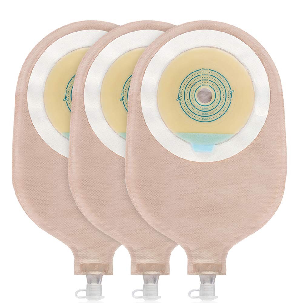 15PCS Urostomy Bag Pouches with Measure Card & Cutting Tool for Stoma Care