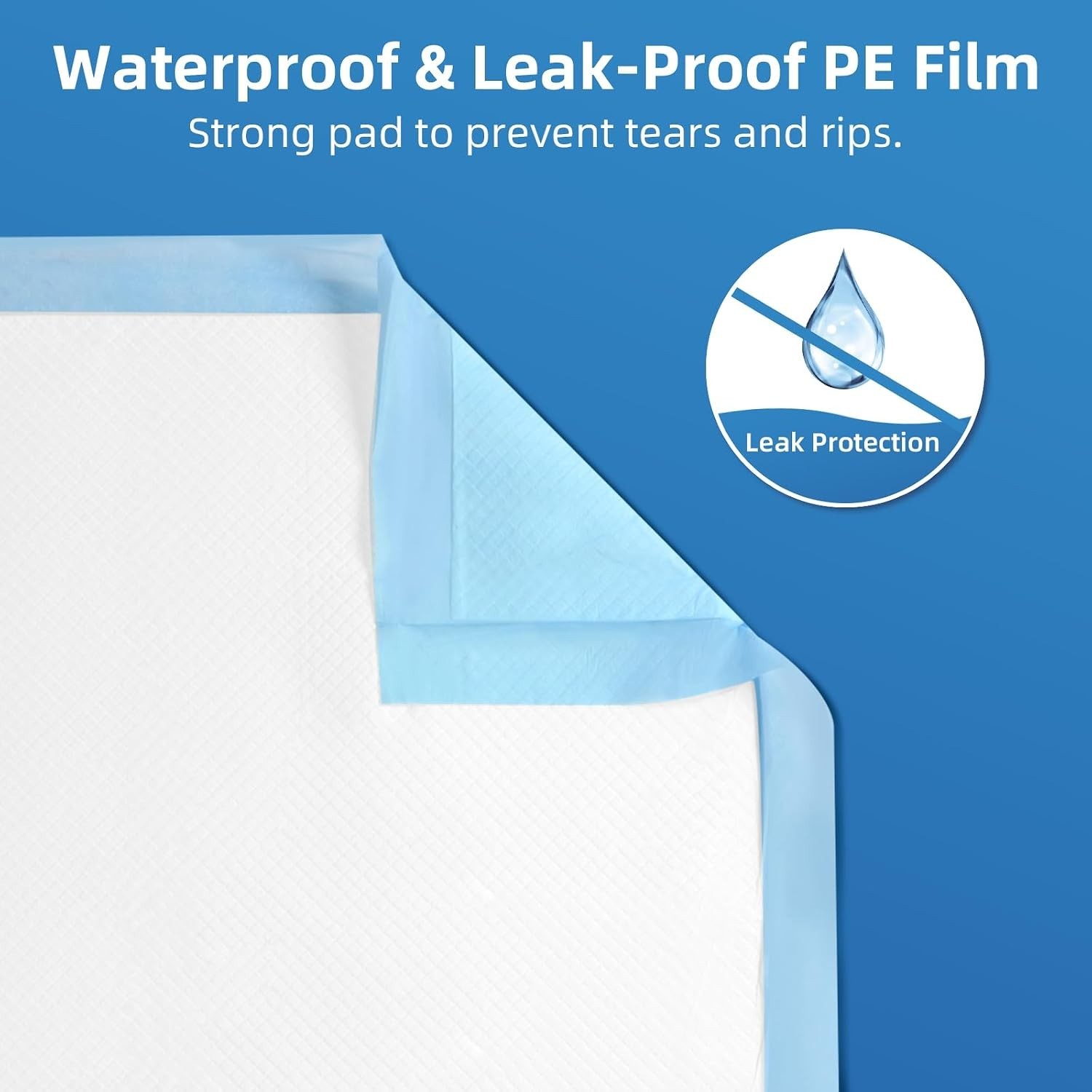 Disposable Bed Pads with Adhesive Strip 30″x36″[10 Pads] | Thicken Elderly Ad…