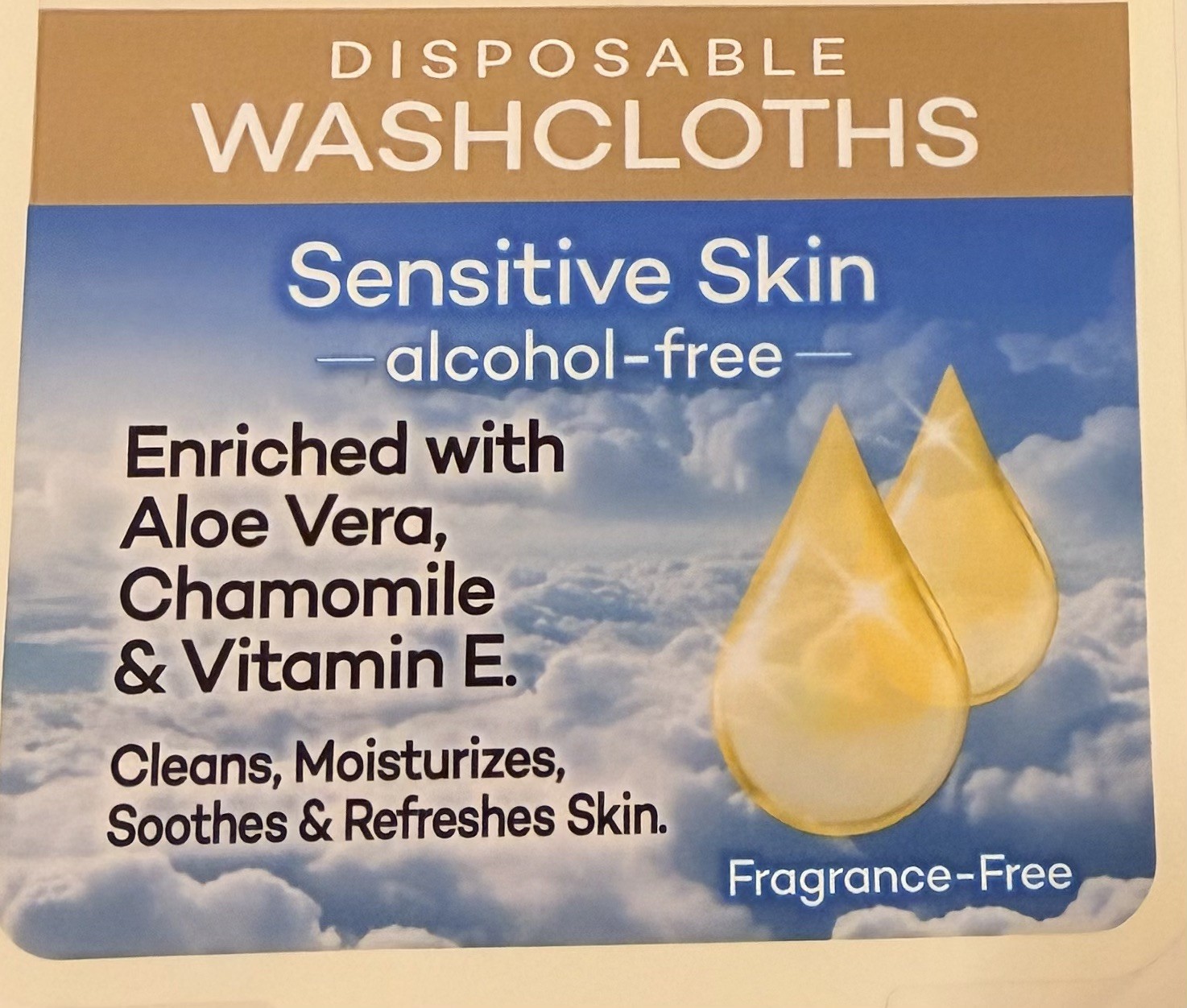 Yardley Disposable Washcloths Super Large Fragrance Free Enriched w/ Aloe Vera