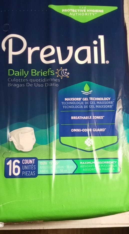 Prevail Youth Daily Briefs/Diapers16 count 15″-22″