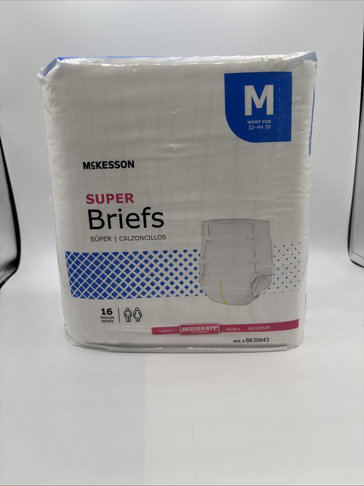 Unisex Adult Incontinence Super Briefs Medium McKesson Disposable Moderate NEW