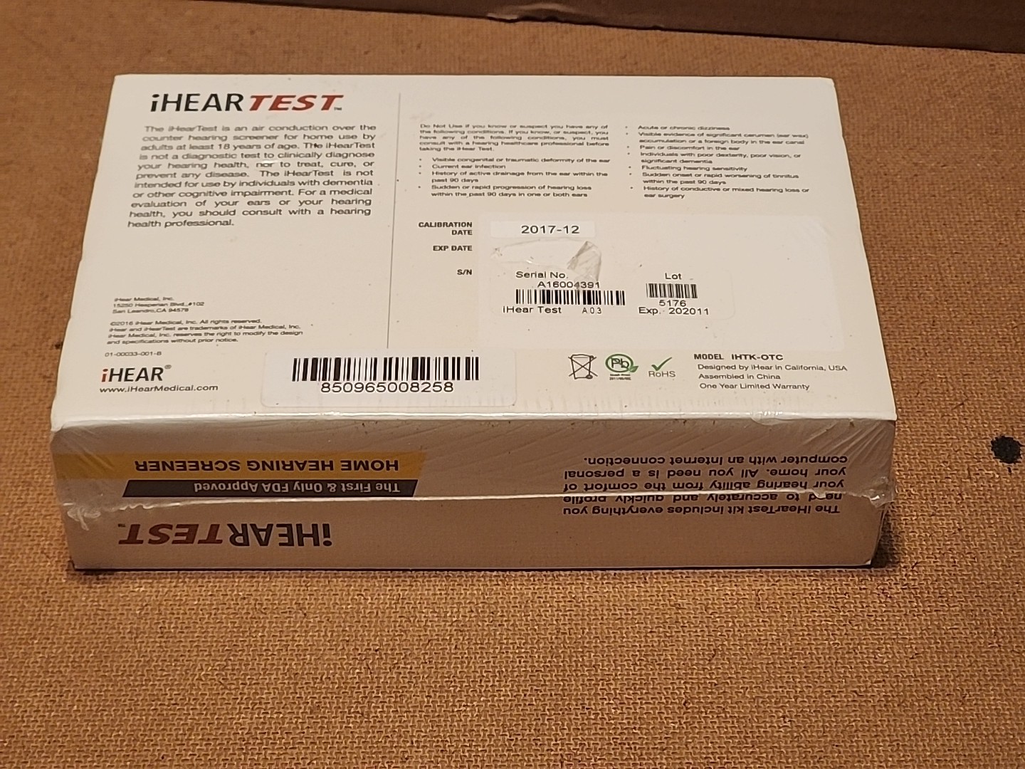 iHear Test Home Hearing Screener USB Powered Calibrated Earphones Up to 5 Users