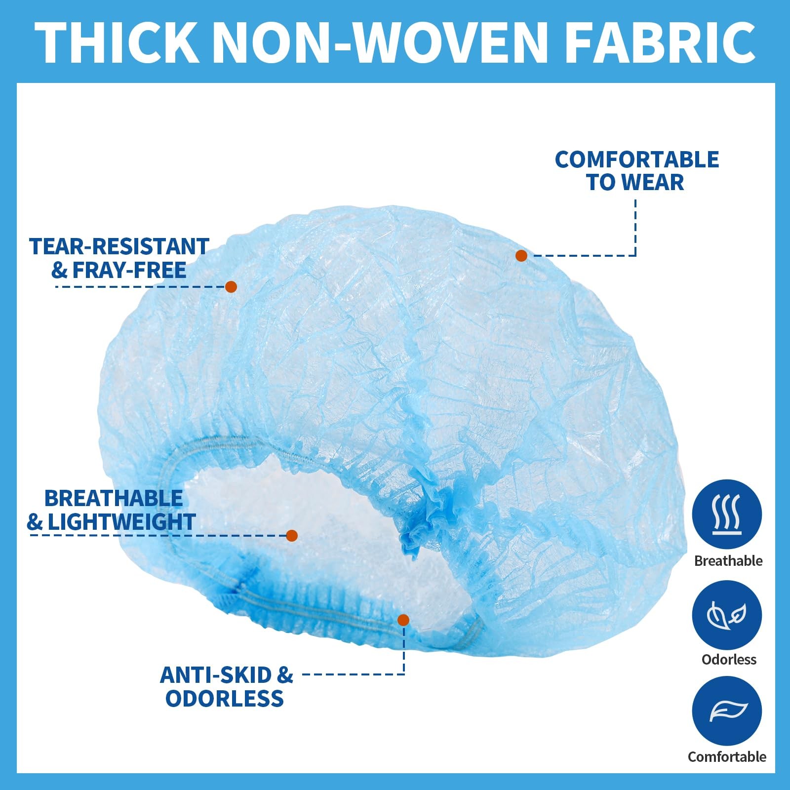 LEOBRO Hair Nets for Food Service Workers, 50PCS Hair Net, Hairnets for Foods