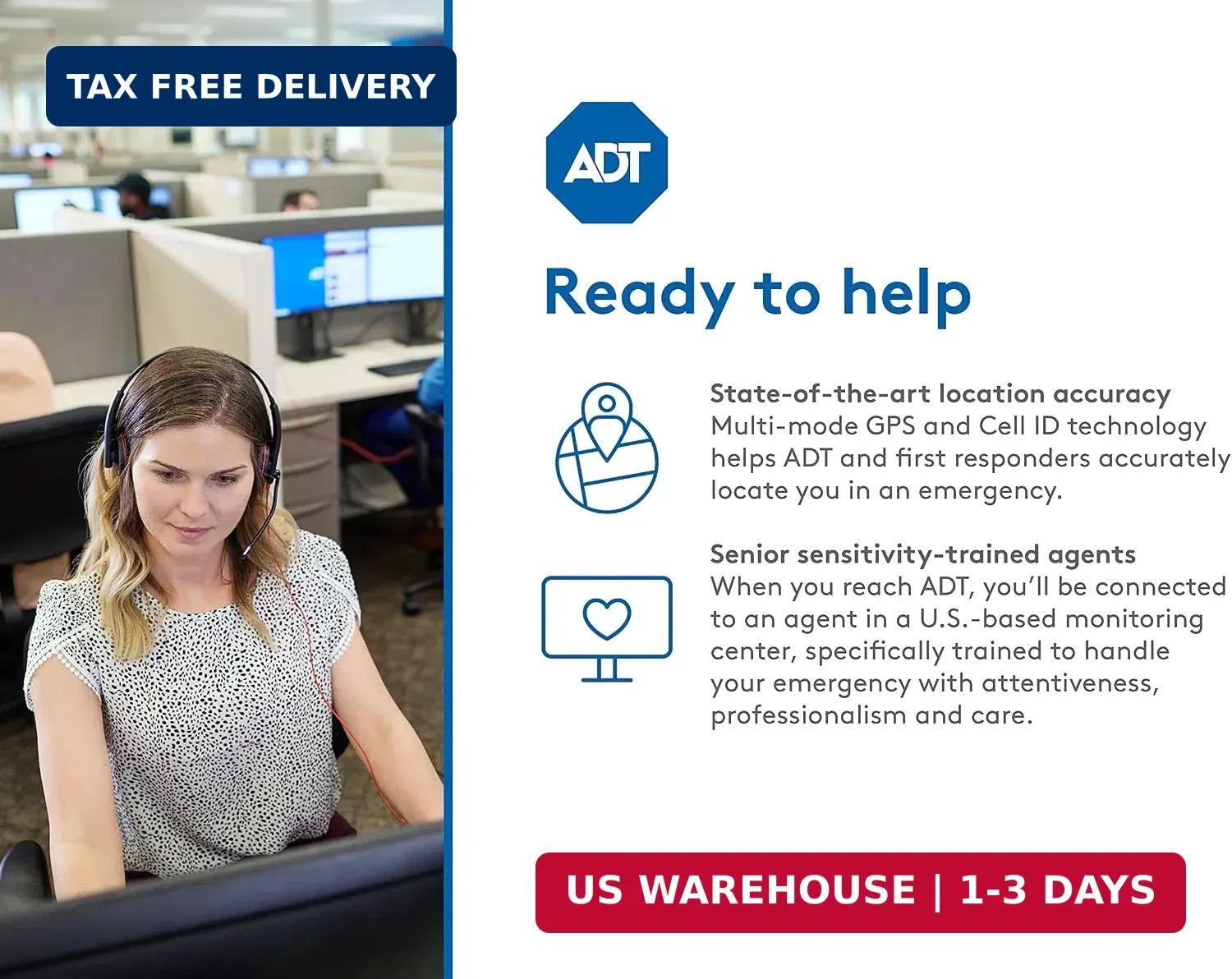 ADT On-The-Go Mobile Medical Alert System for Seniors, Neck Pendant | ADT-Monito