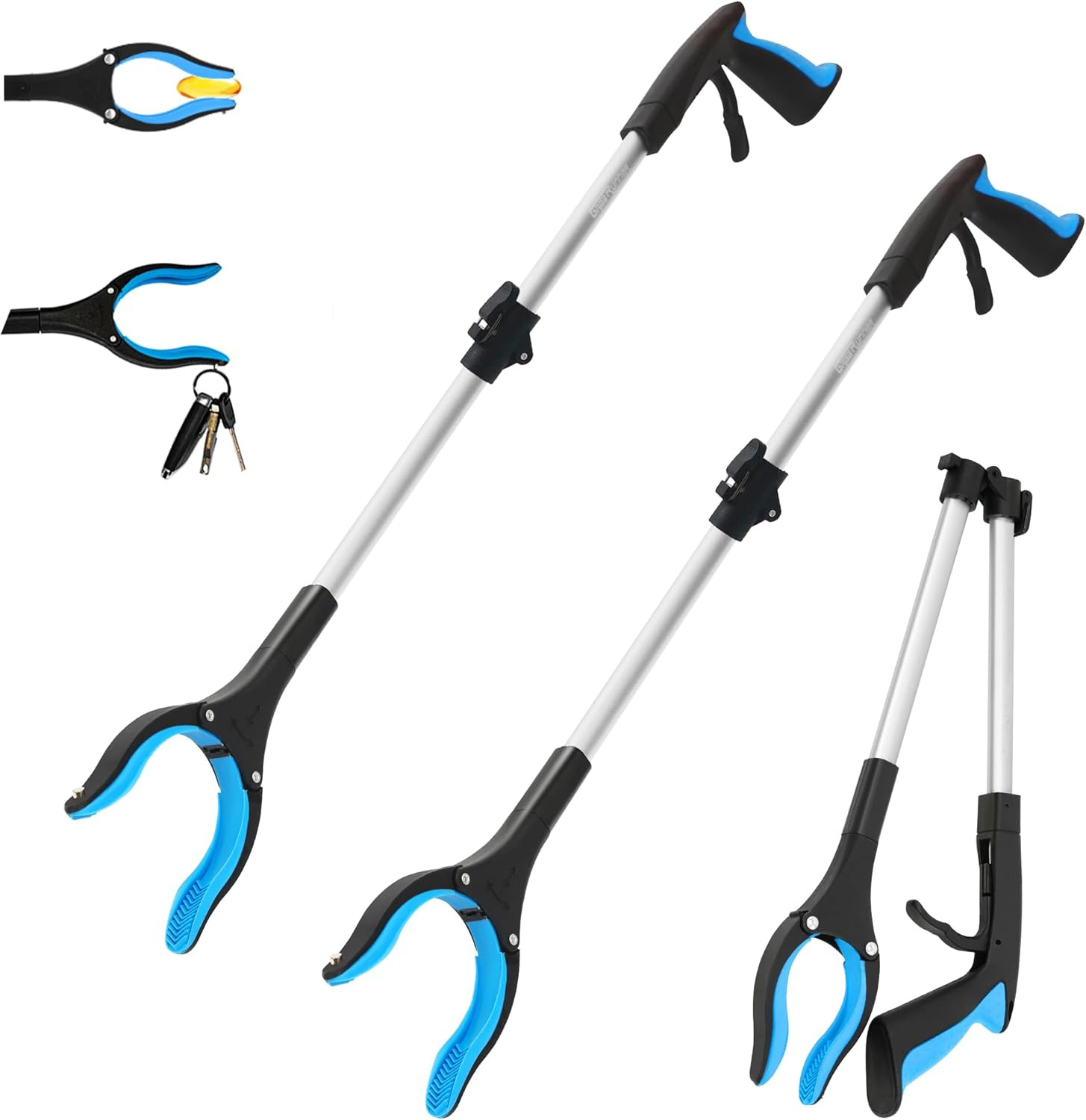 2 Pack 32 Inch Reacher Grabber Tool with Strong Magnetic and Swivel