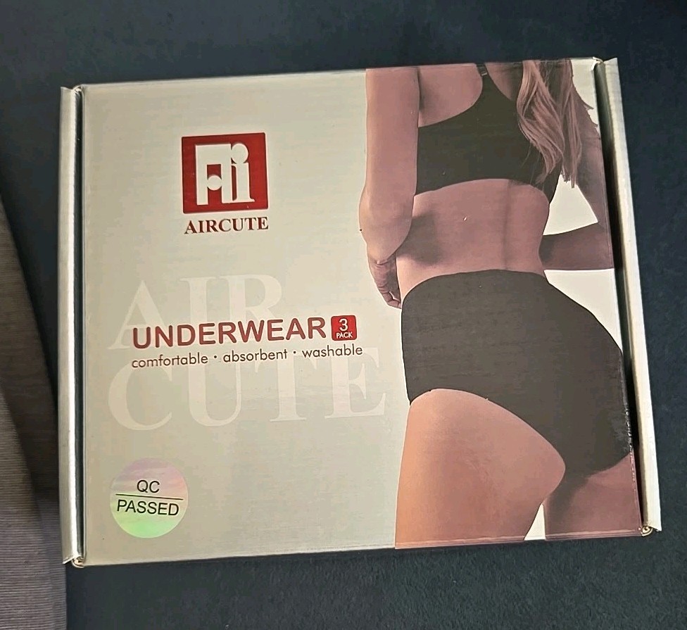 AIRCUTE Sz L Pack of 3 Women’s Washable Absorbency Urine Incontinence Underwear