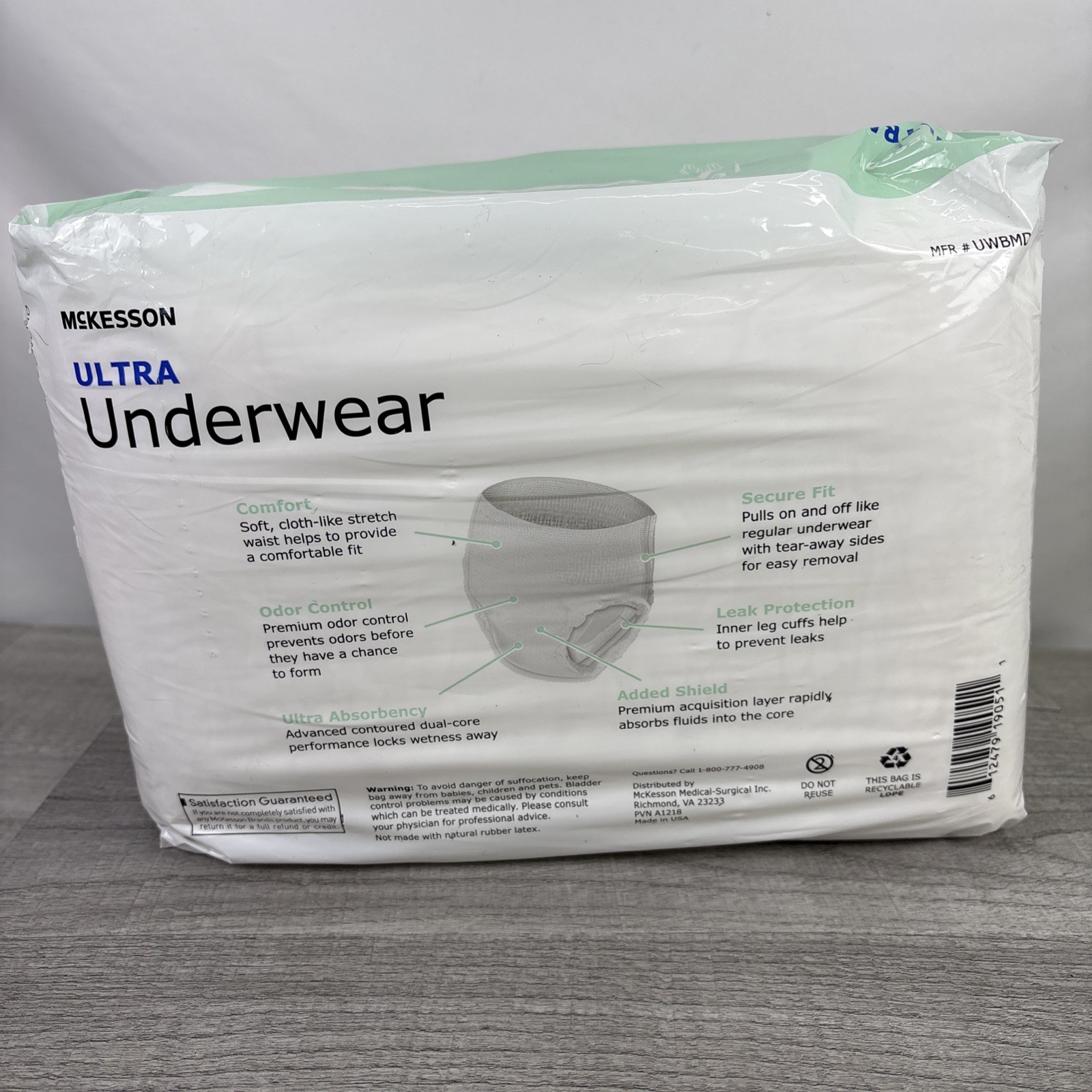 McKesson Adult Disposable Pull On Up Underwear Diapers M Heavy Absorbency 20 Ct