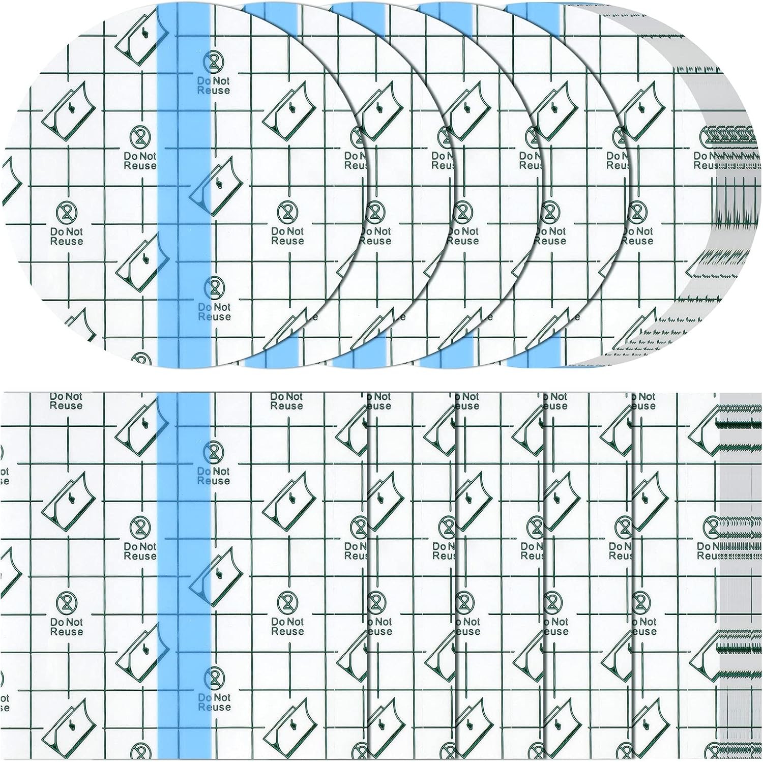 50 Pieces Waterproof Adhesive Bandages Transparent Stretch 4 x 4 Inch