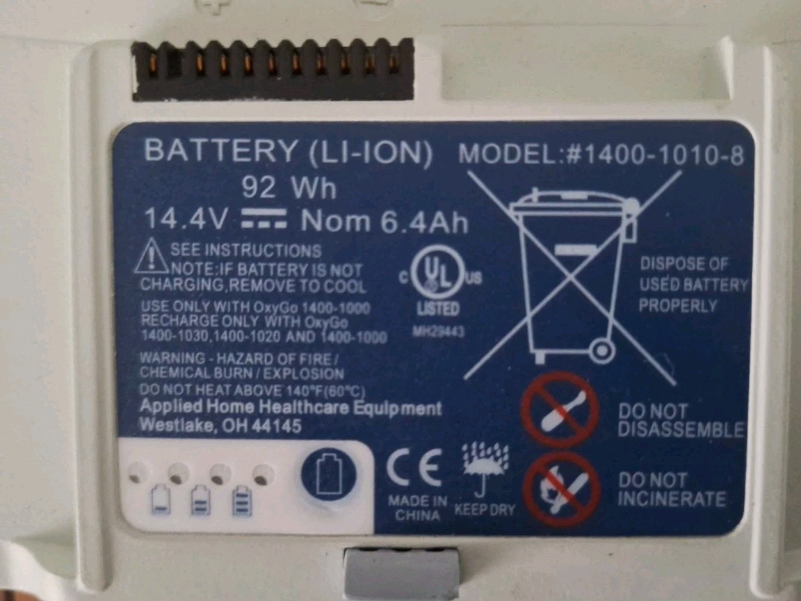 Inogen LI-Ion Battery Model 1400-1010-8 (For Parts Does Not Charge)