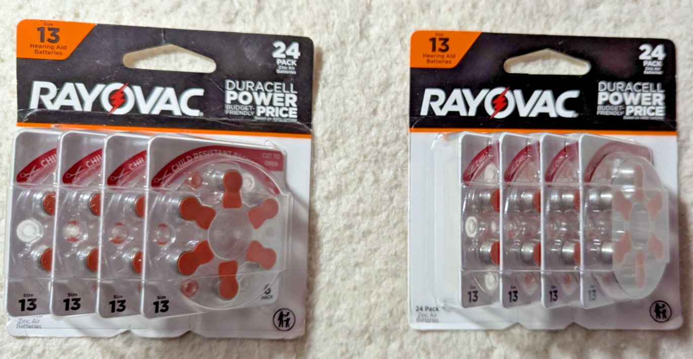 Duracell 24 Pack Size 13 Hearing Aid Batteries w/ Easy Tab 13-cr-24r EXP 10/28