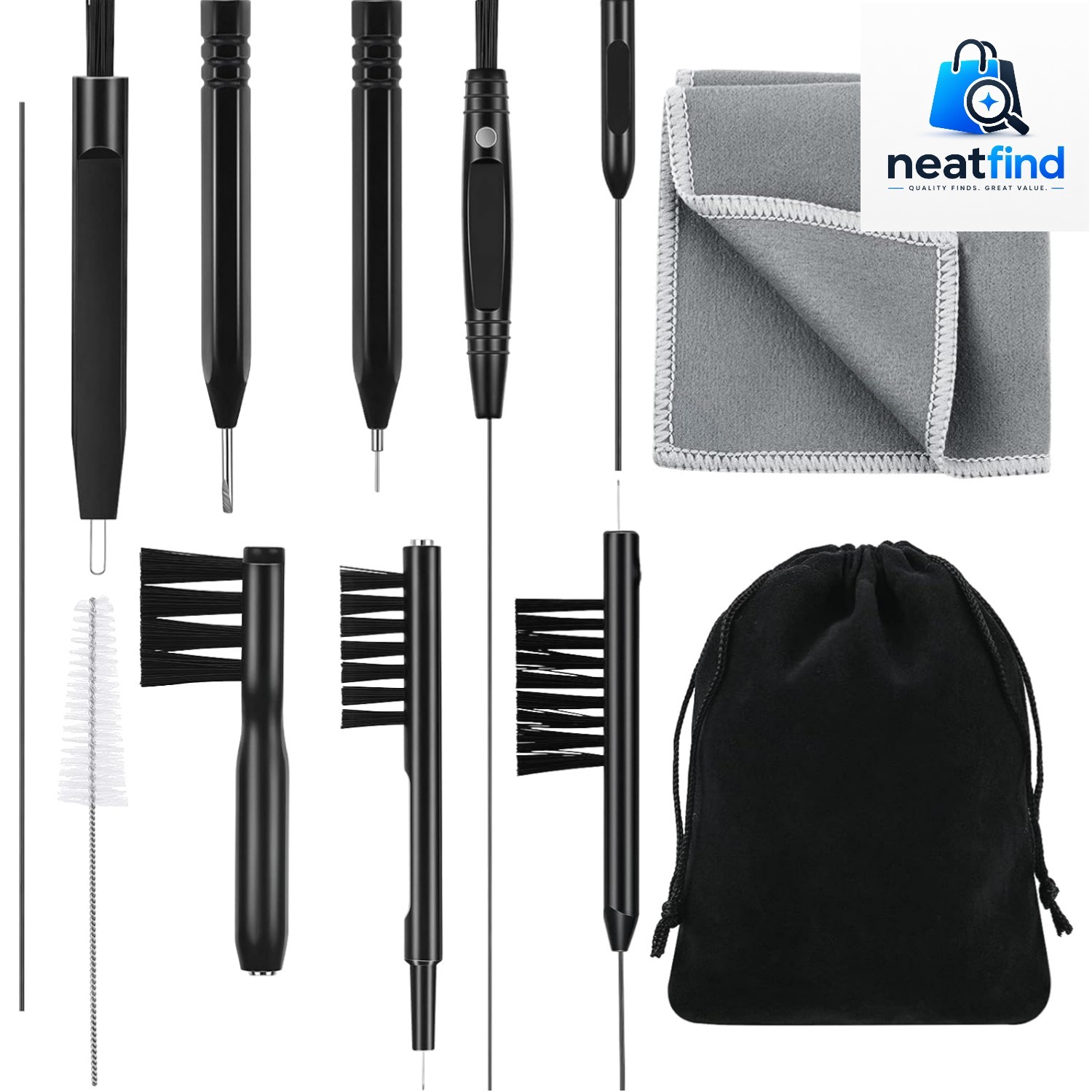 12-Piece Hearing Aid Cleaning Kit with Magnet for Easy Maintenance & Storage