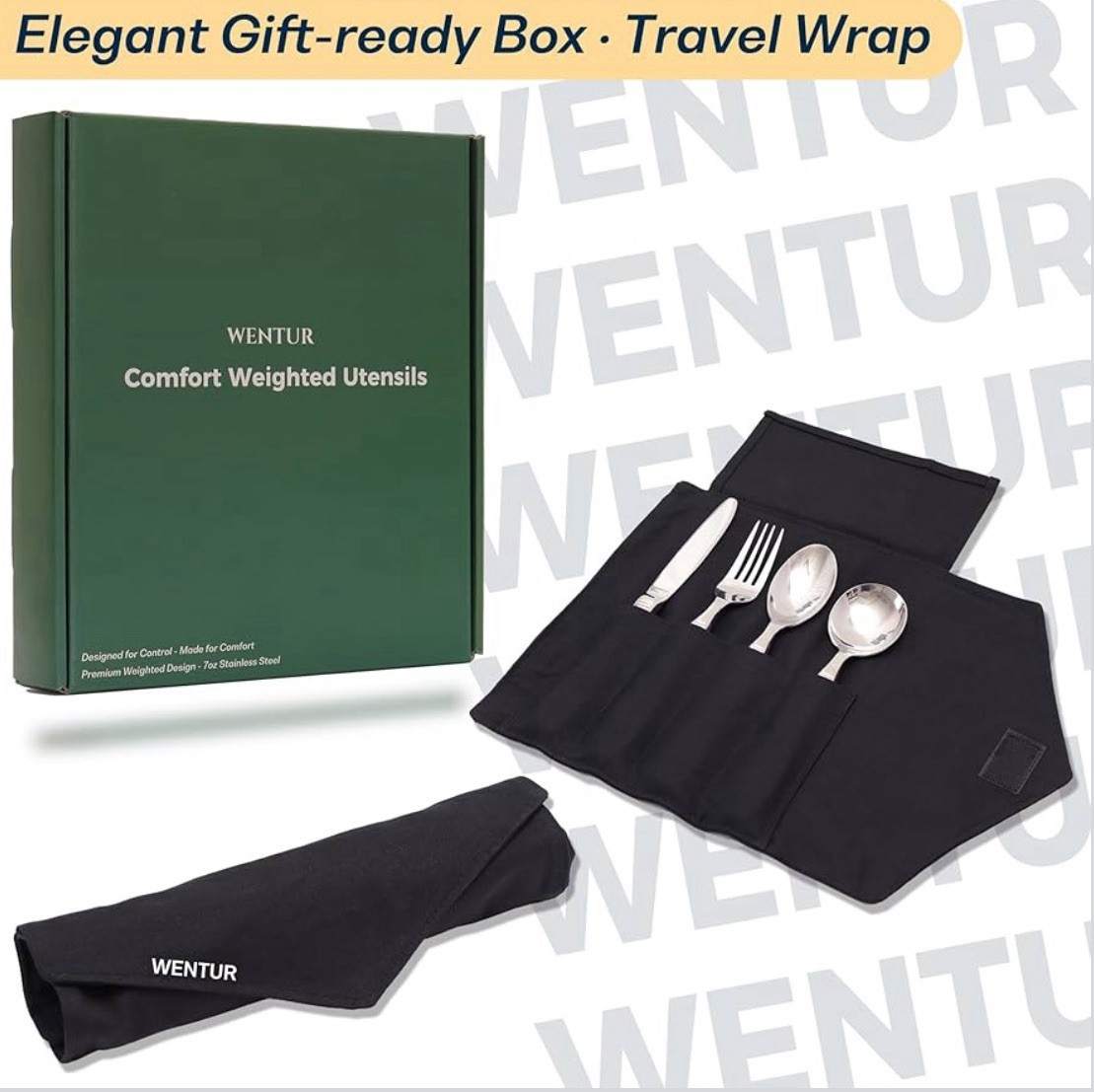 Weighted Utensils for Hand Tremors and Parkinsons, Arthritis, Silver – 4 Pcs
