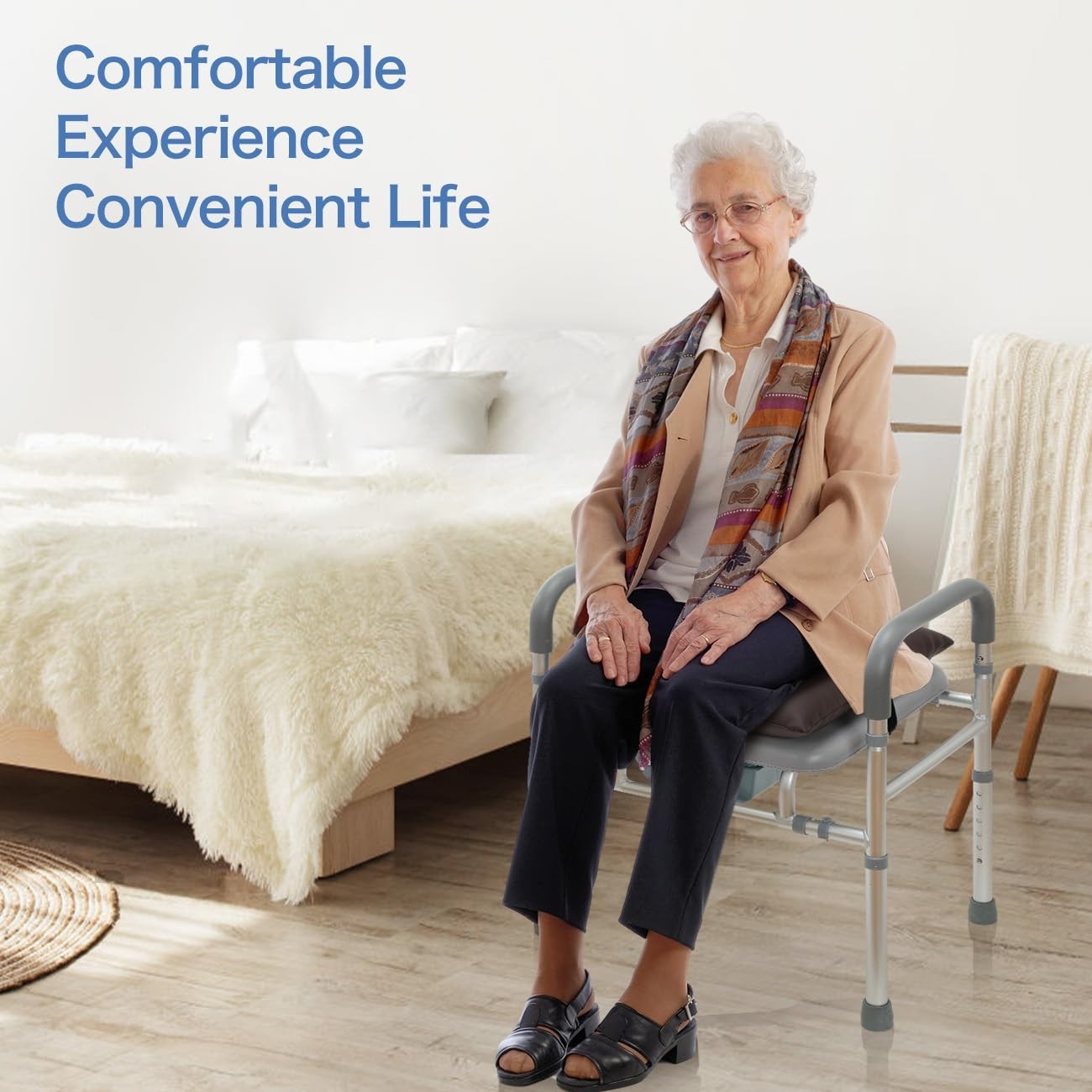 Bedside Commode Cushion Soft Seat Pad Toilet/Shower/Bedside Universal Fit Coffee