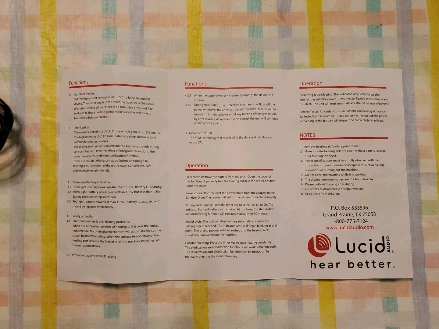 Lucid UV/LED Hearing Aid Heated Dryer~UV/LED 275nm Sanitizer~LED Battery Tester
