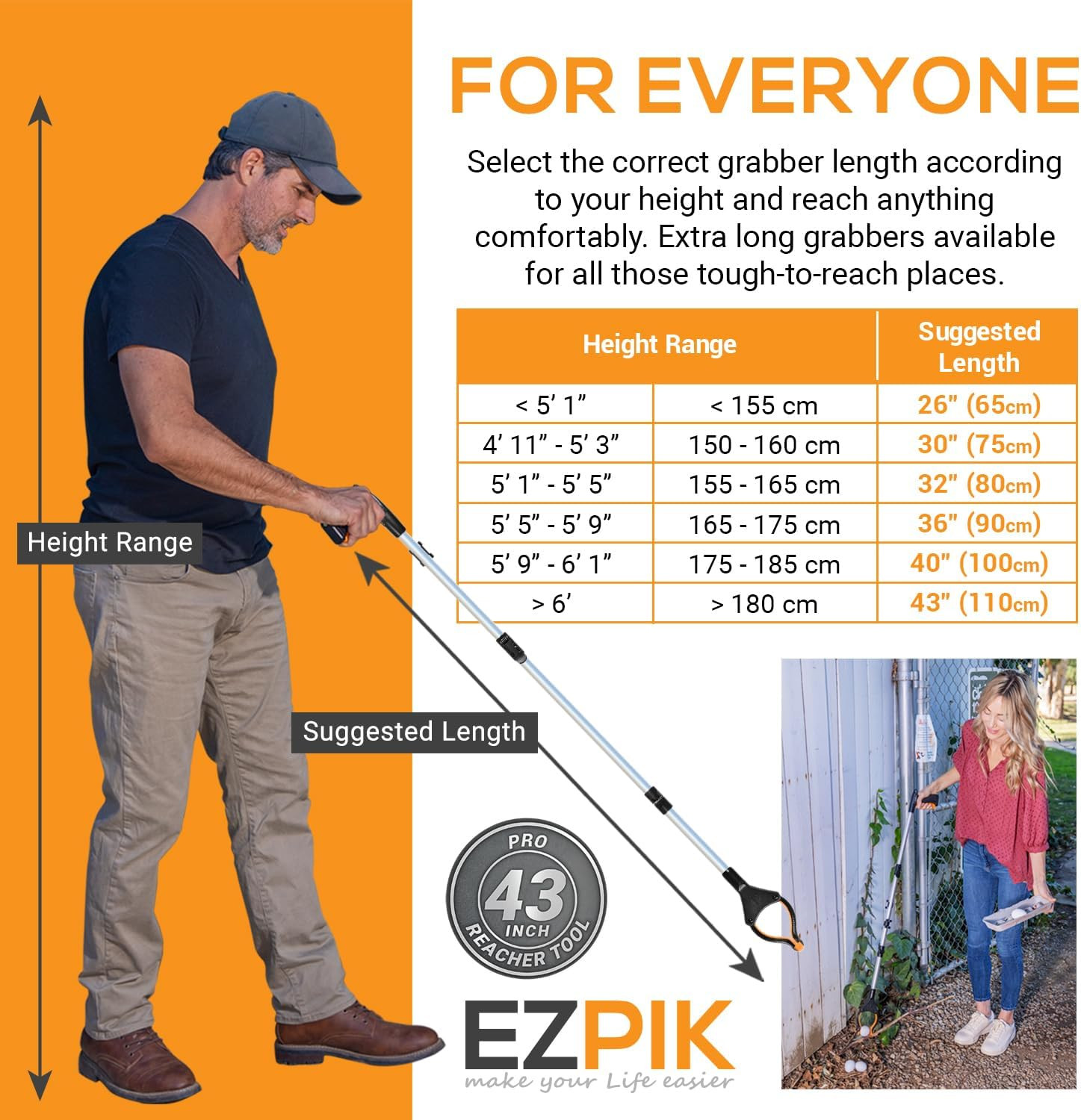 Herramienta de alcance de agarre plegable de 43 “para personas mayores – Grabber