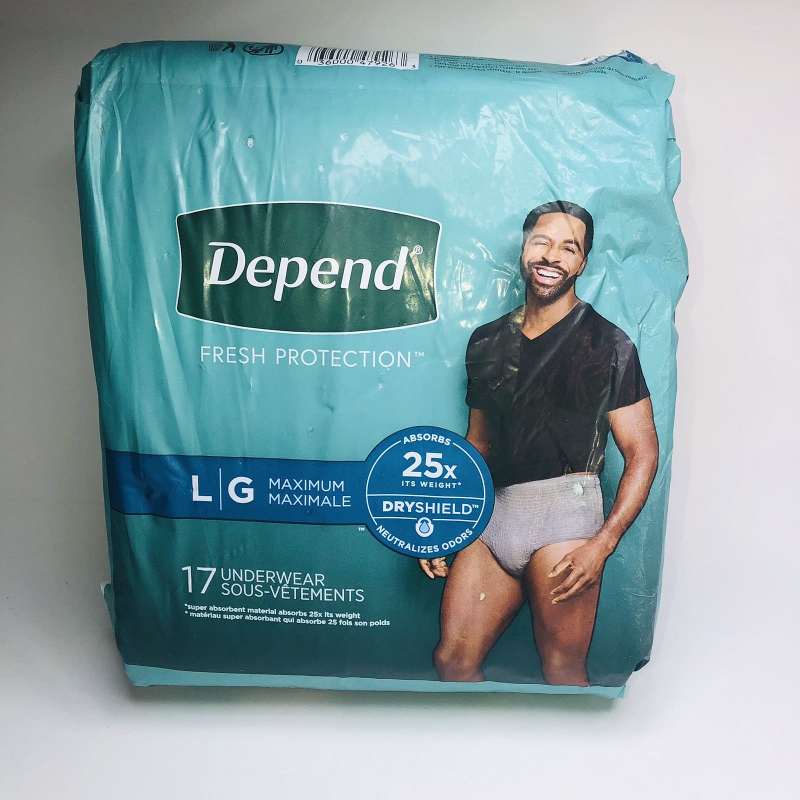 Depends Fit-Flex Underwear Men Size Large Max Absorb 17ct – Gray