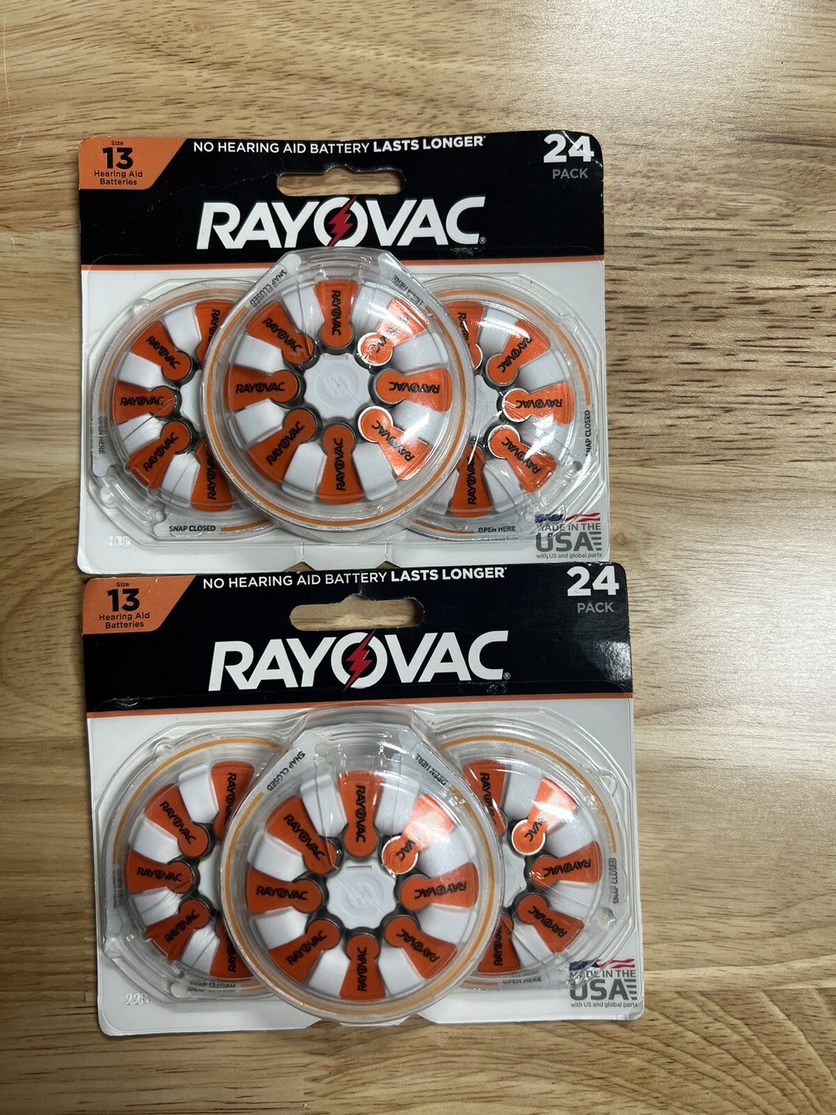 Rayovac Size 13 Hearing Aid Battery – 24pk – Exp 2024 Or Later. (2 Packs)