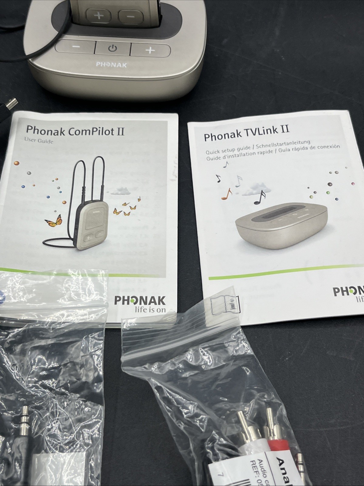 Phonak ComPilot ll and TVLink ll Streamer w/Cables