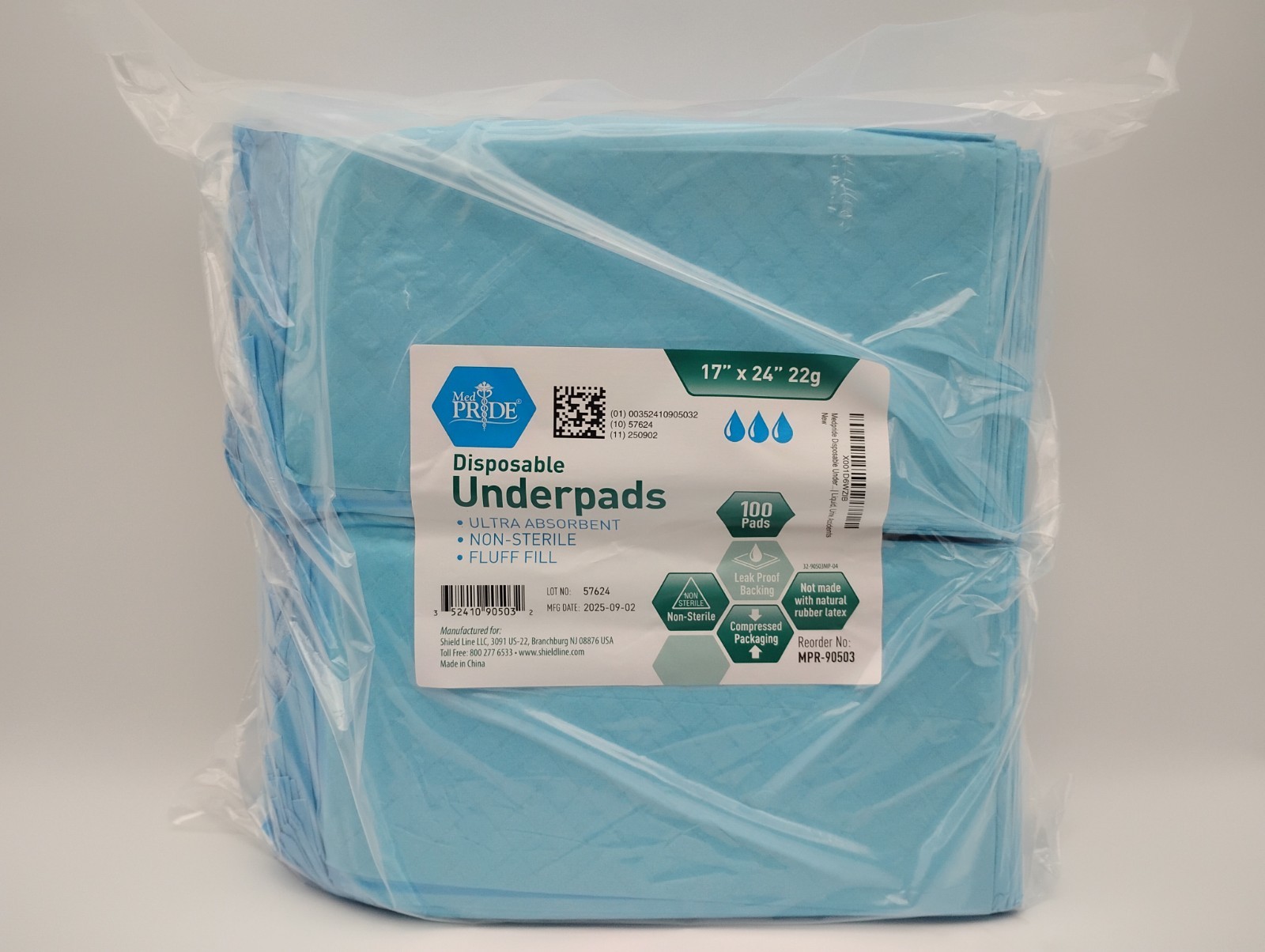100 Count Med-Pride Disposable Underpads 17″ X 24″ Incontinence Pads Bed Cov