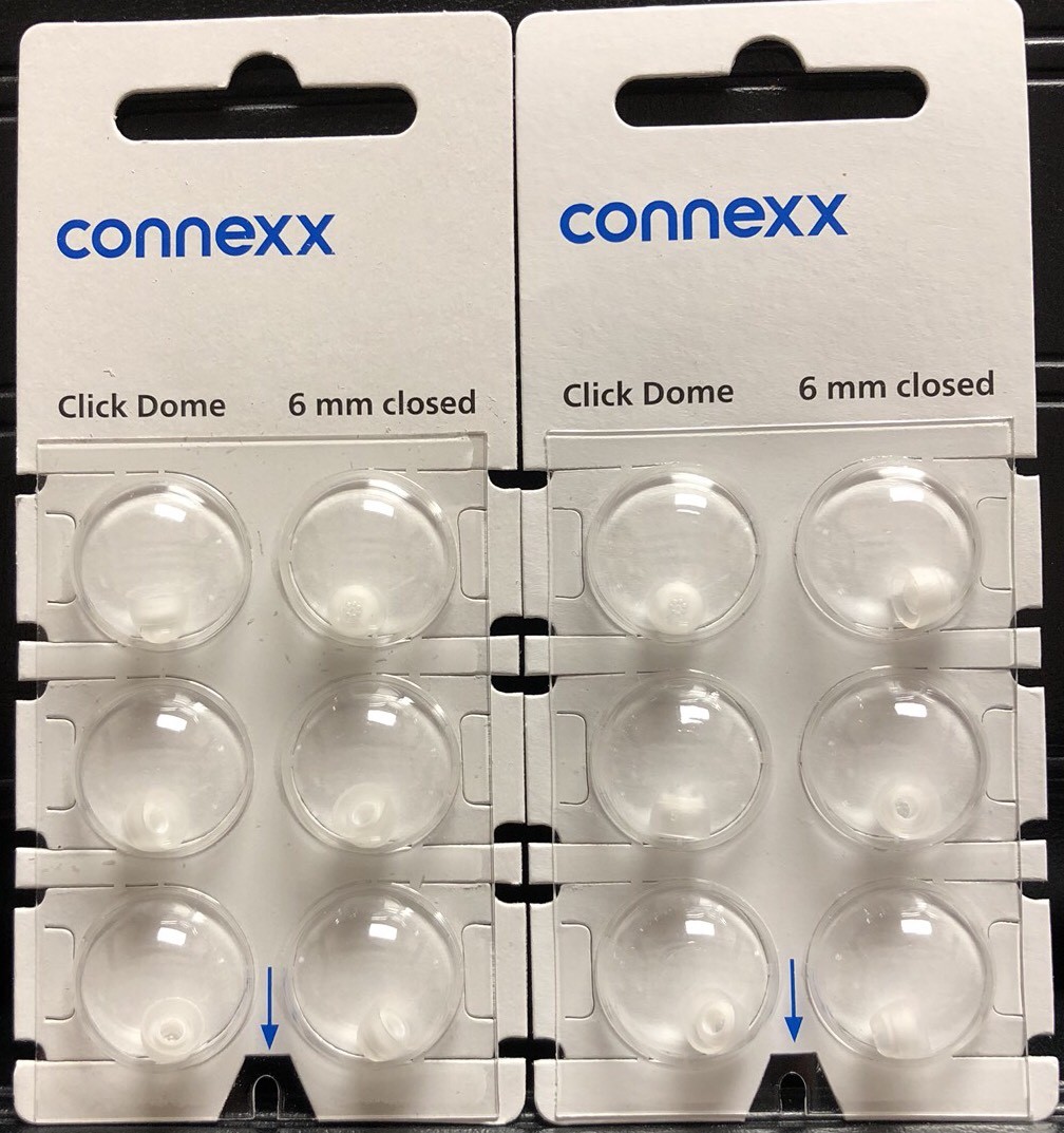 2 Packs Siemens Signia Rexton Miracle Ear 6mm Closed Click Domes. 6 Domes/pack