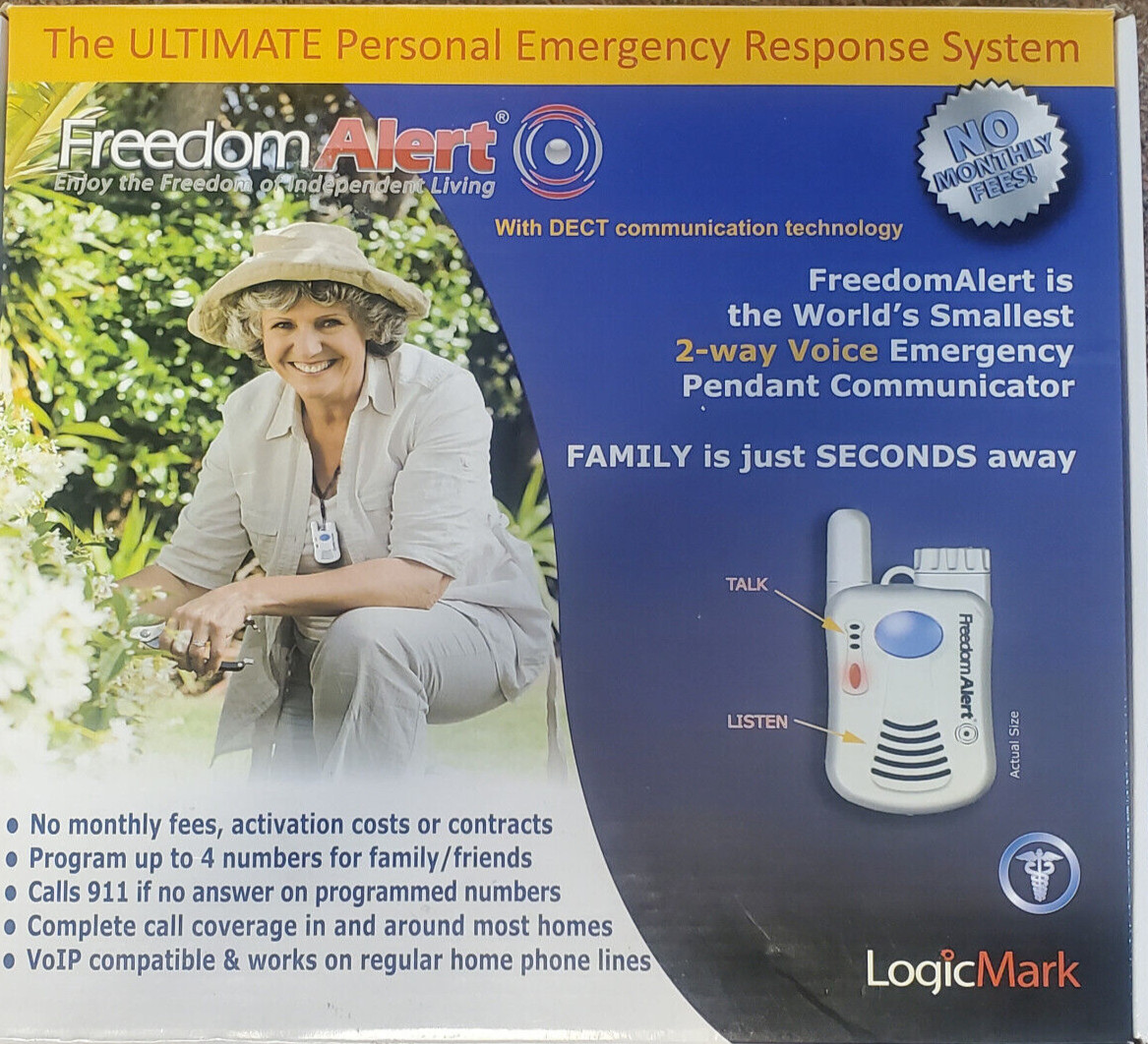 Freedom Alert 35511 2-Way Voice Emergency Pendant Communicator NO MONTHLY FEES!!