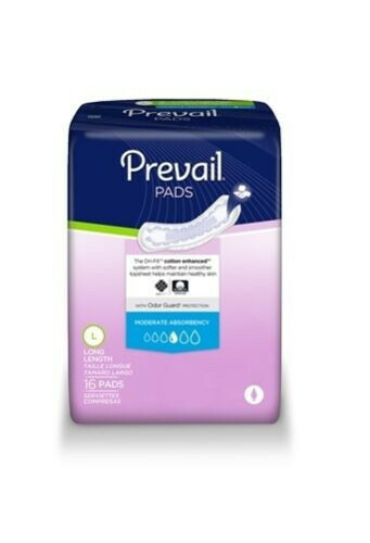 Prevail Bladder Control Pad, 11 Inch, Moderate Absorbency, BC-013 – Pack of 16