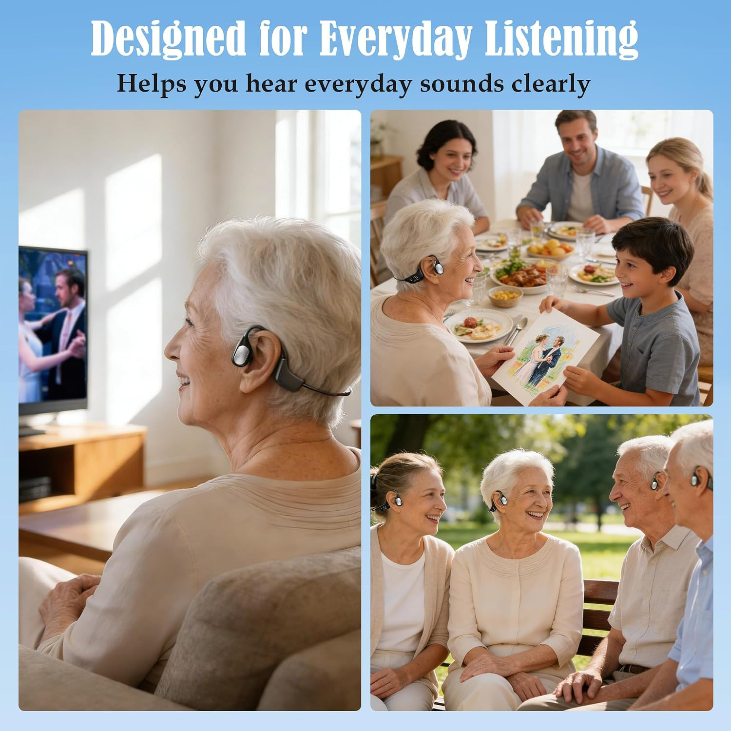 Bone Conduction Hearing Amplifier – Open Ear Comfortable Sound Enhancement Devic