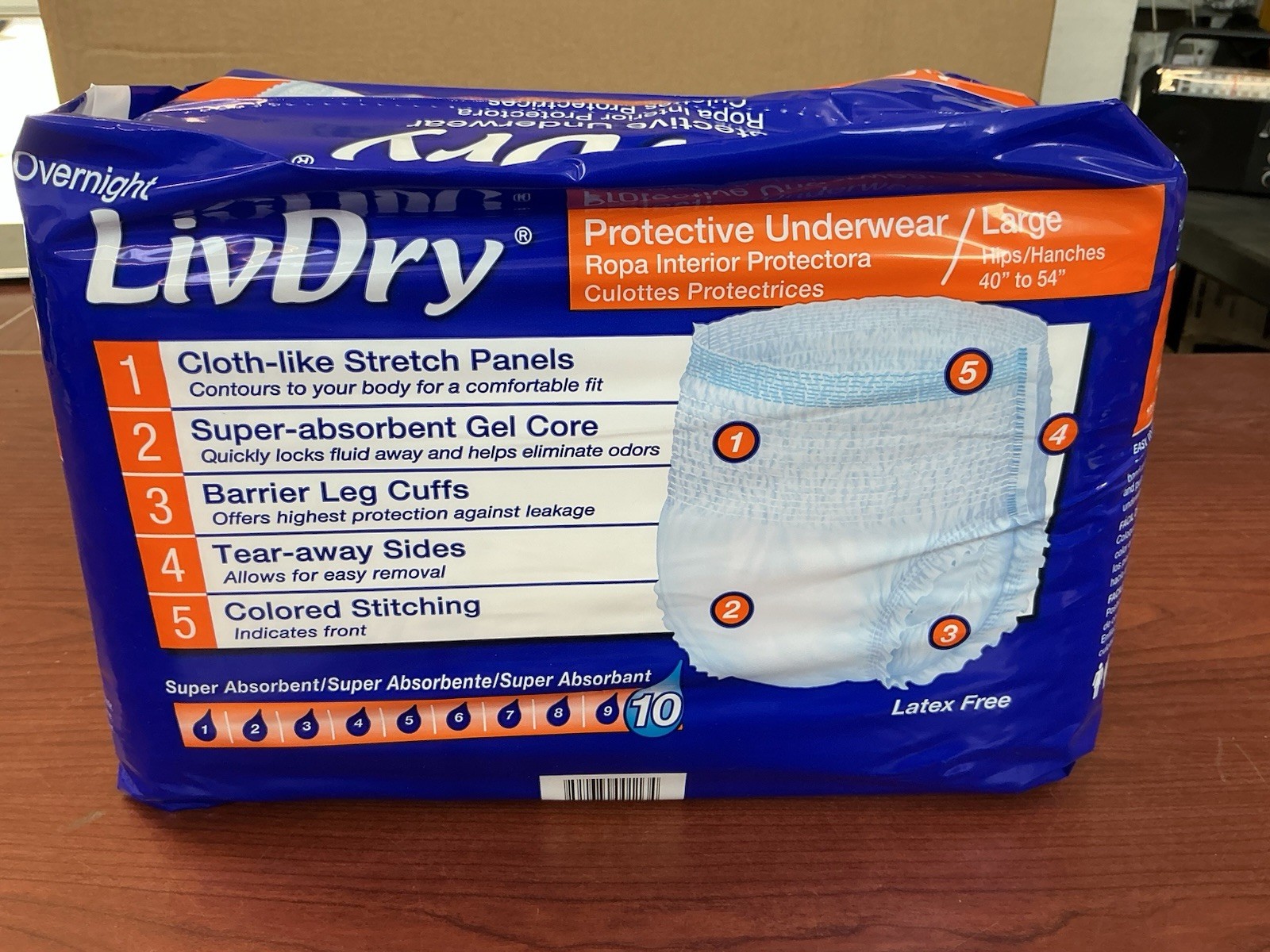 Adult Diapers Large Incontinence Underwear Overnight Leak Protection 4x16pk C10
