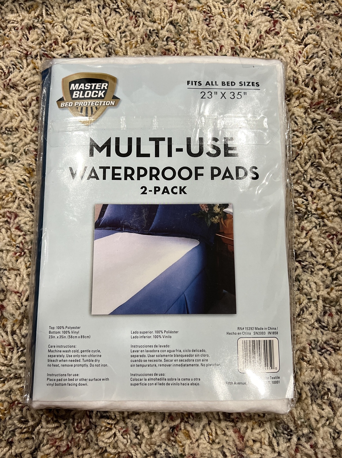 Master Block Bed Protection Multi-Use Waterproof Pads 2 Pack Fits All Bed Sizes