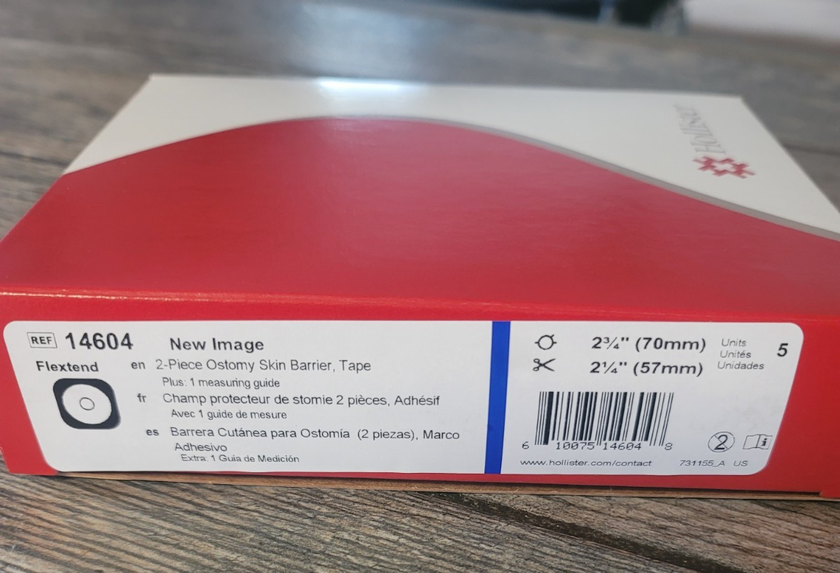 Hollister 14604 New Image 2 Piece Ostomy Skin Barrier- Box Of 5 Expired 2031