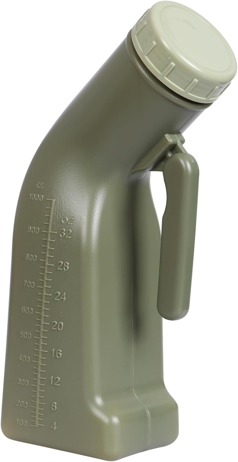 Male Urinal Bottle 1000ml Portable Spill Proof Travel Pee Container Screw Cap