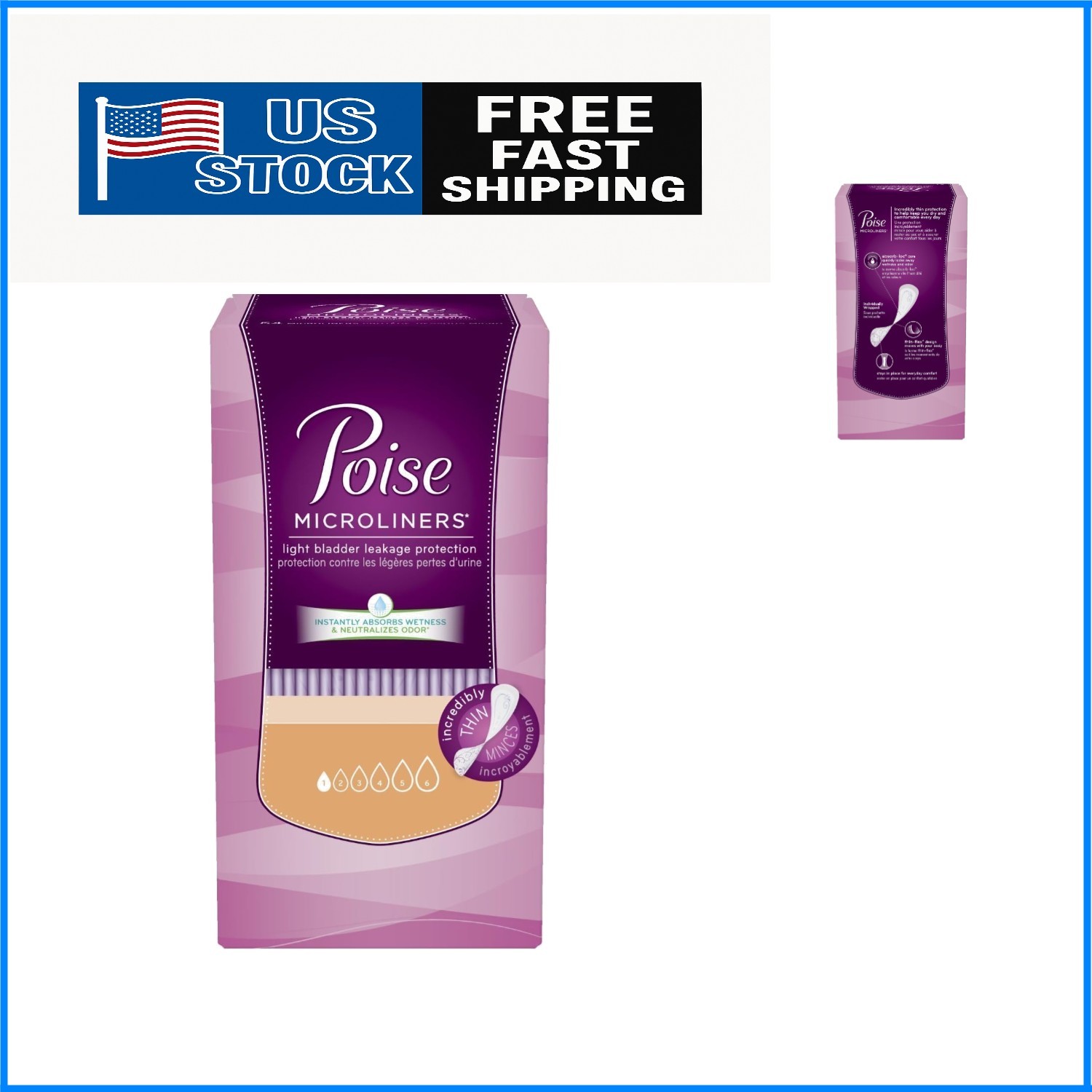 Pack of 100 Long Length Microliners with Absorb-Loc Core for Ultimate Comfort