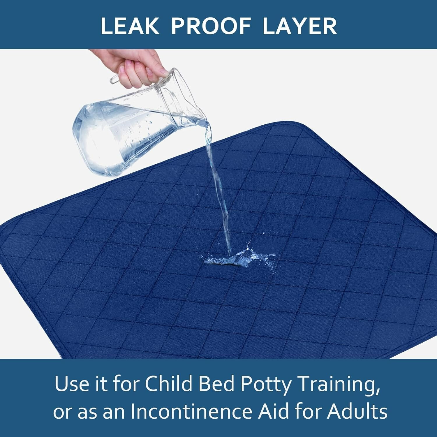 Waterproof Incontinence Chair Pads Reusable Absorbent Pee Pads 22″x21″ 2 Pack