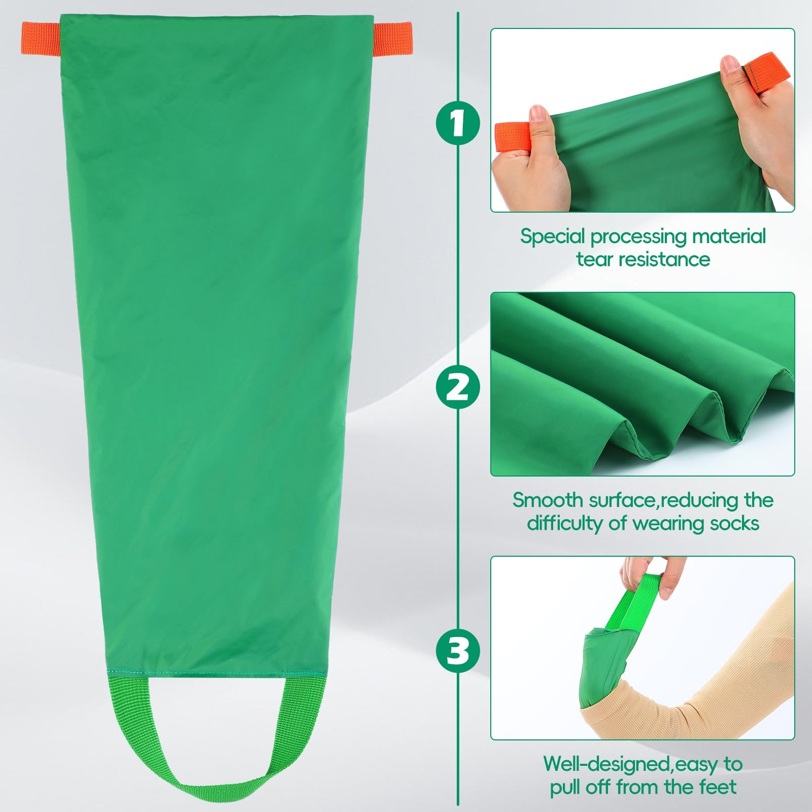 Easy Slide Compression Stocking Aid Sock Helper 2 PCS Normal Size Open Toe