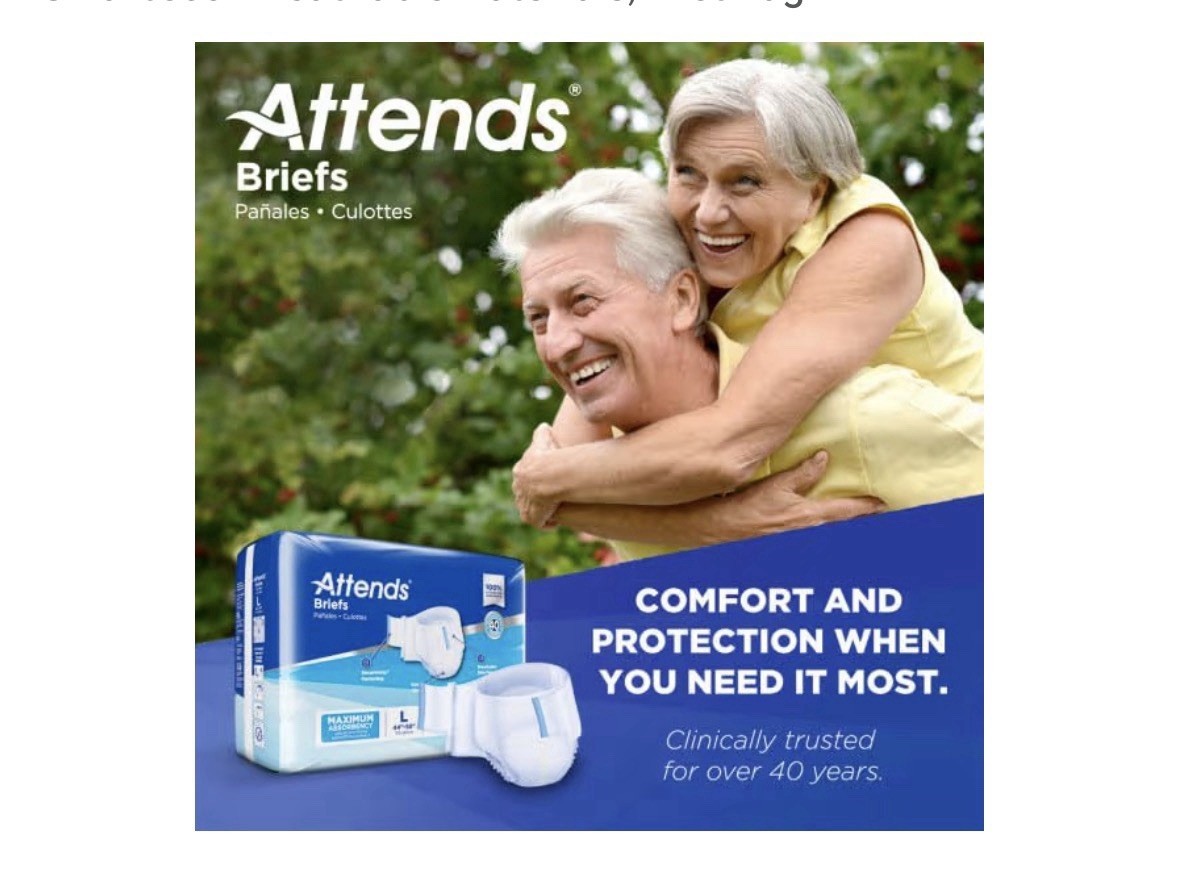 DDA30 Attends Briefs Size L 44”-58” Maximum Absorbency 3 Packs 24ct 72 TOTAL Ct