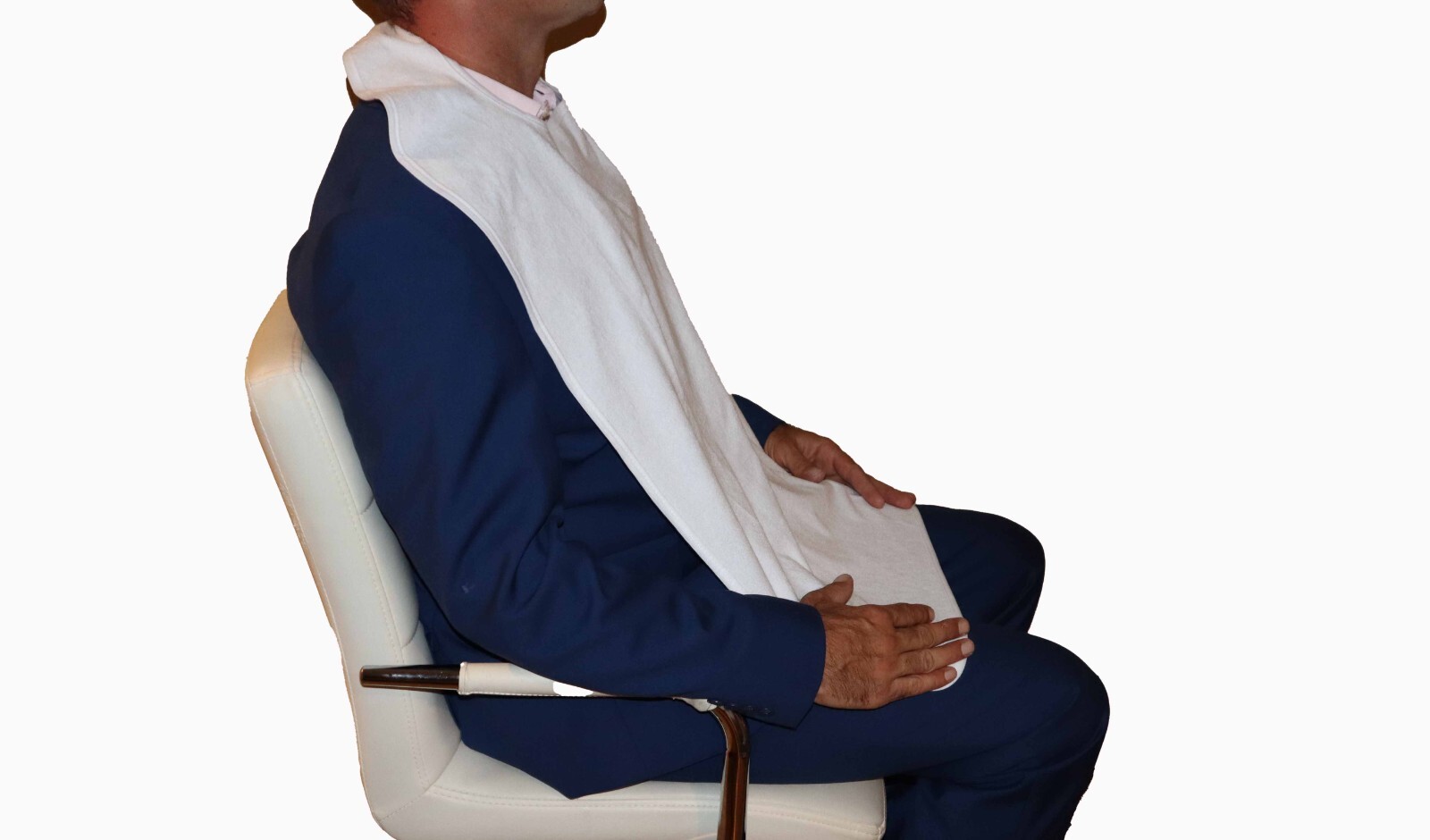 Adult Bib Mealtime Protector 3 Pack Waterproof Oversize 17.5″x 36″ White + Navy