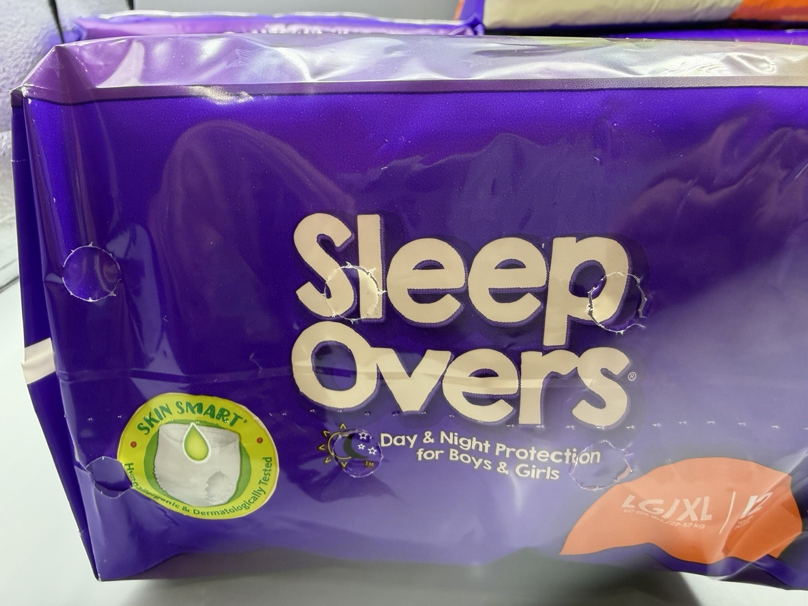 (4) PACKS OF 12 SLEEP OVERS BY CUTIES PULL UP UNDERBRIEFS LG XL 60-125 POUNDS