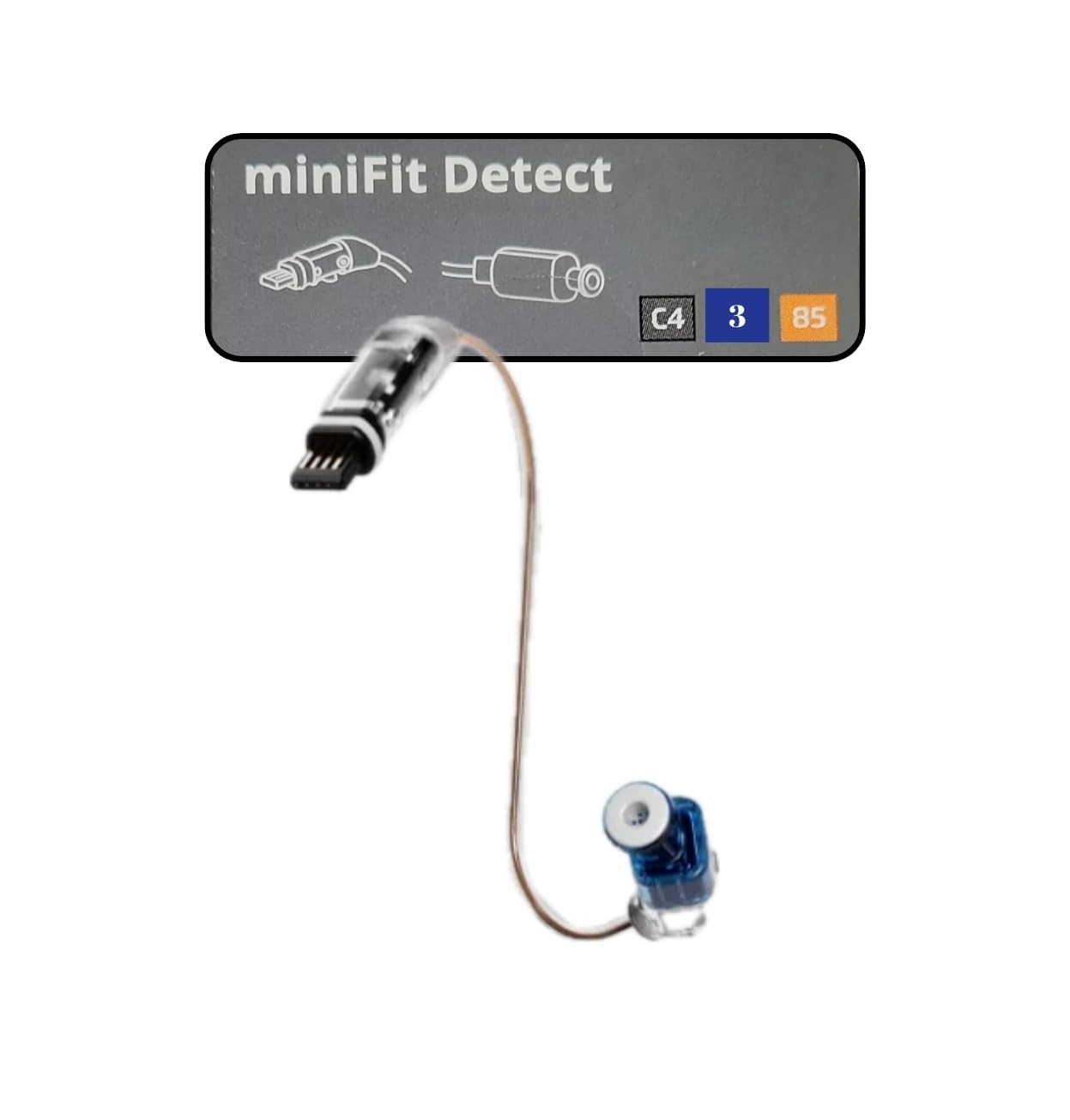 Hearing Aid Wire miniFit Receiver Type 85 Size 3 Left (Blue) – Compatible Suppli