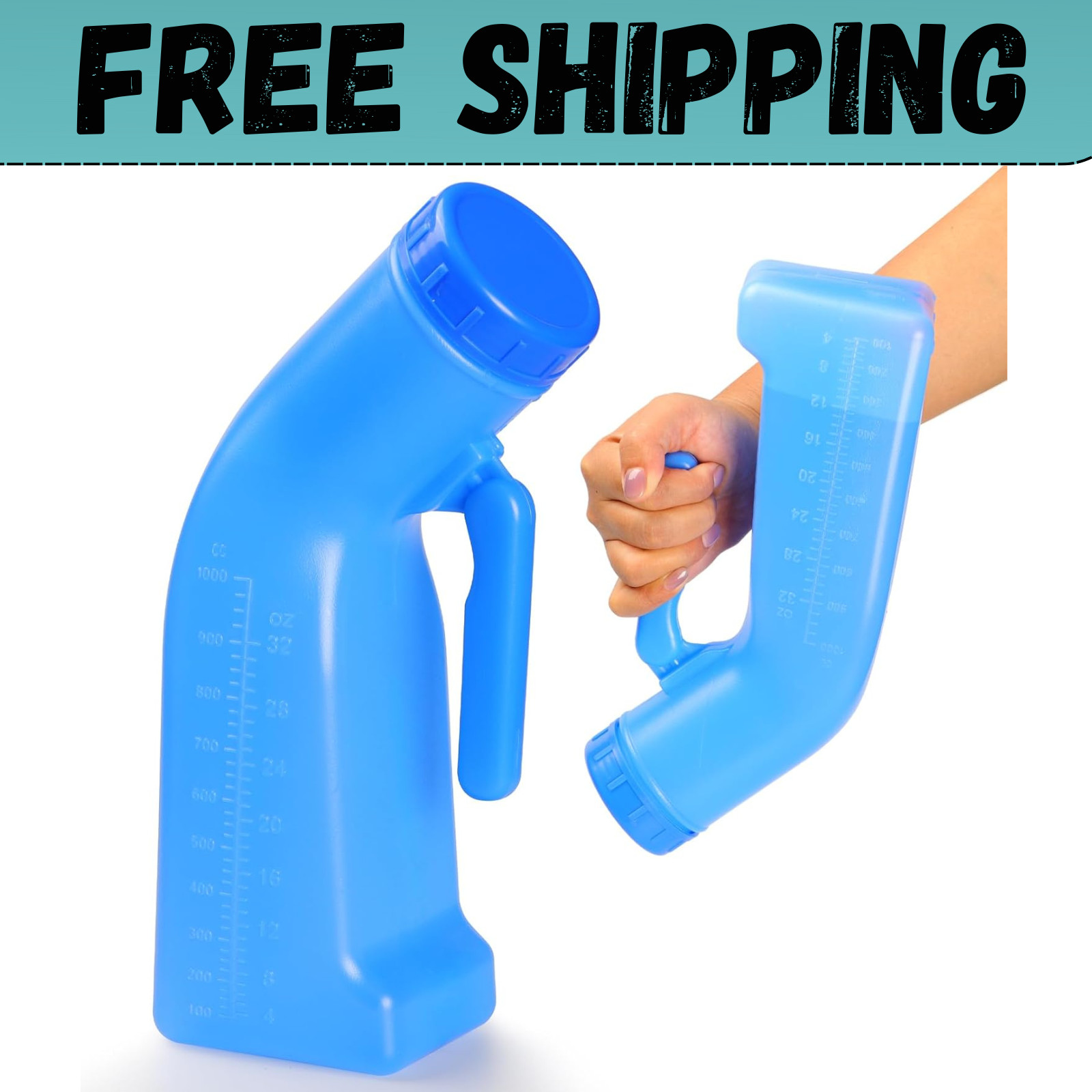 Urinal Bottle Male Urinals Portable Urine Bottle with Screw Lid 1200 ml