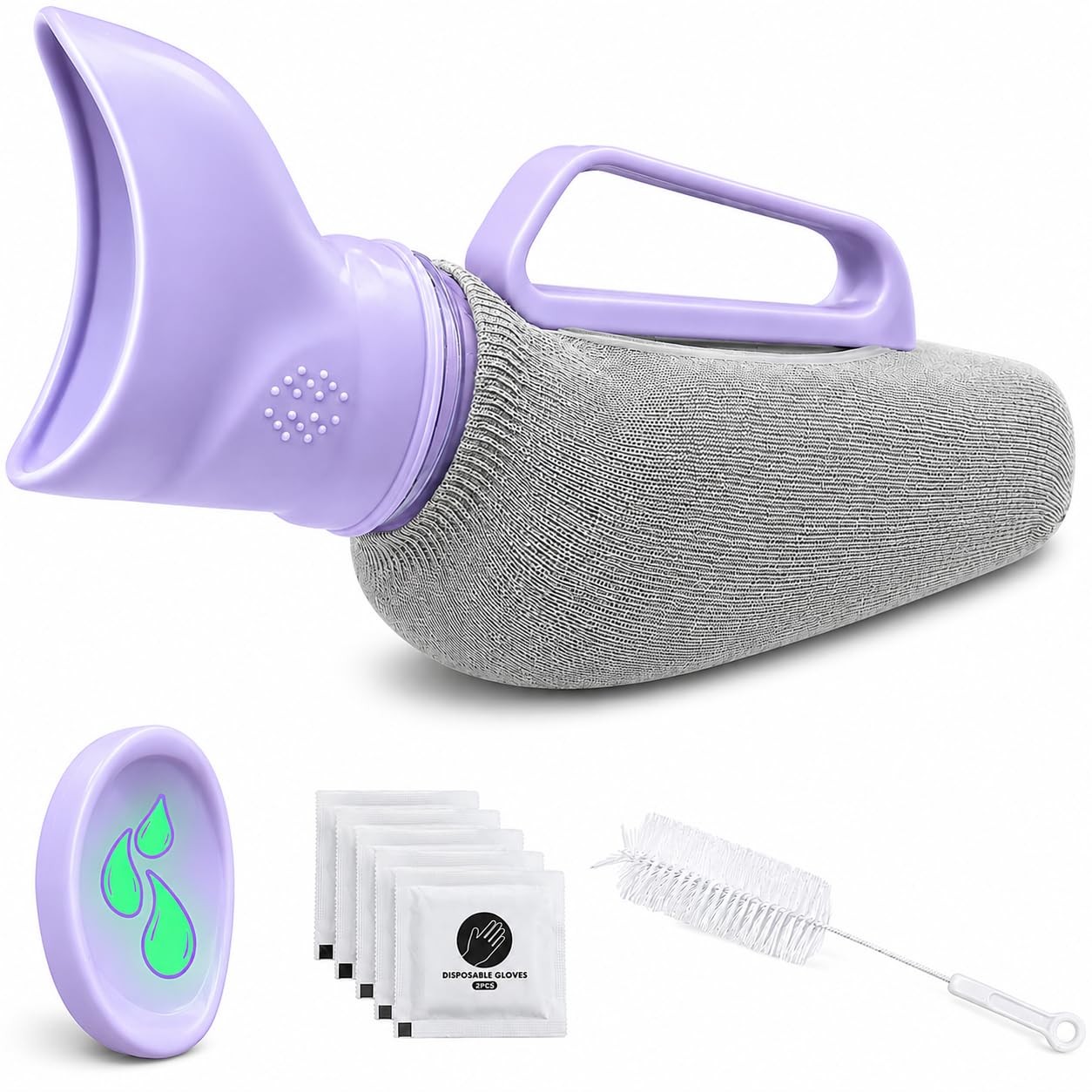 Female Urinal, 40 oz Portable Bedside Urinal for Women, Leak-Resistant Anti-S…