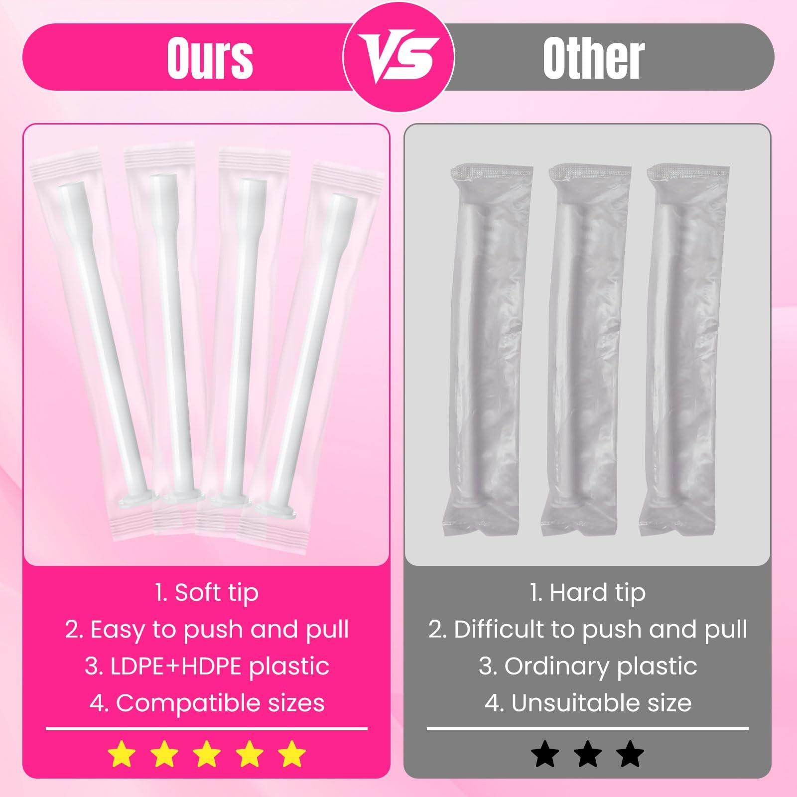 TENKAIWICK 100 Pack Disposable Vaginal Suppository Applicator for Women, 100P