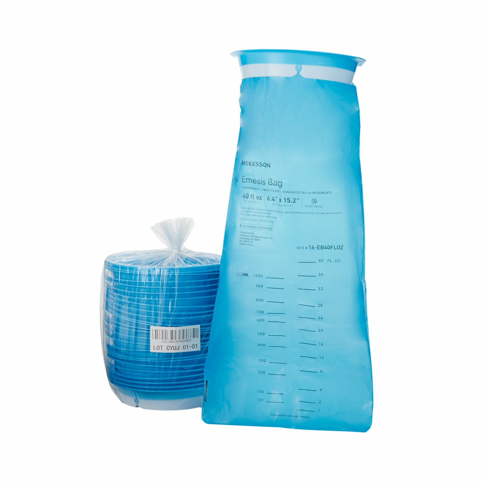 McKesson Twist Closure Emesis Bag 6-1/2 X 15 Inch 40 oz. 16-EB40FLOZ 25 Ct