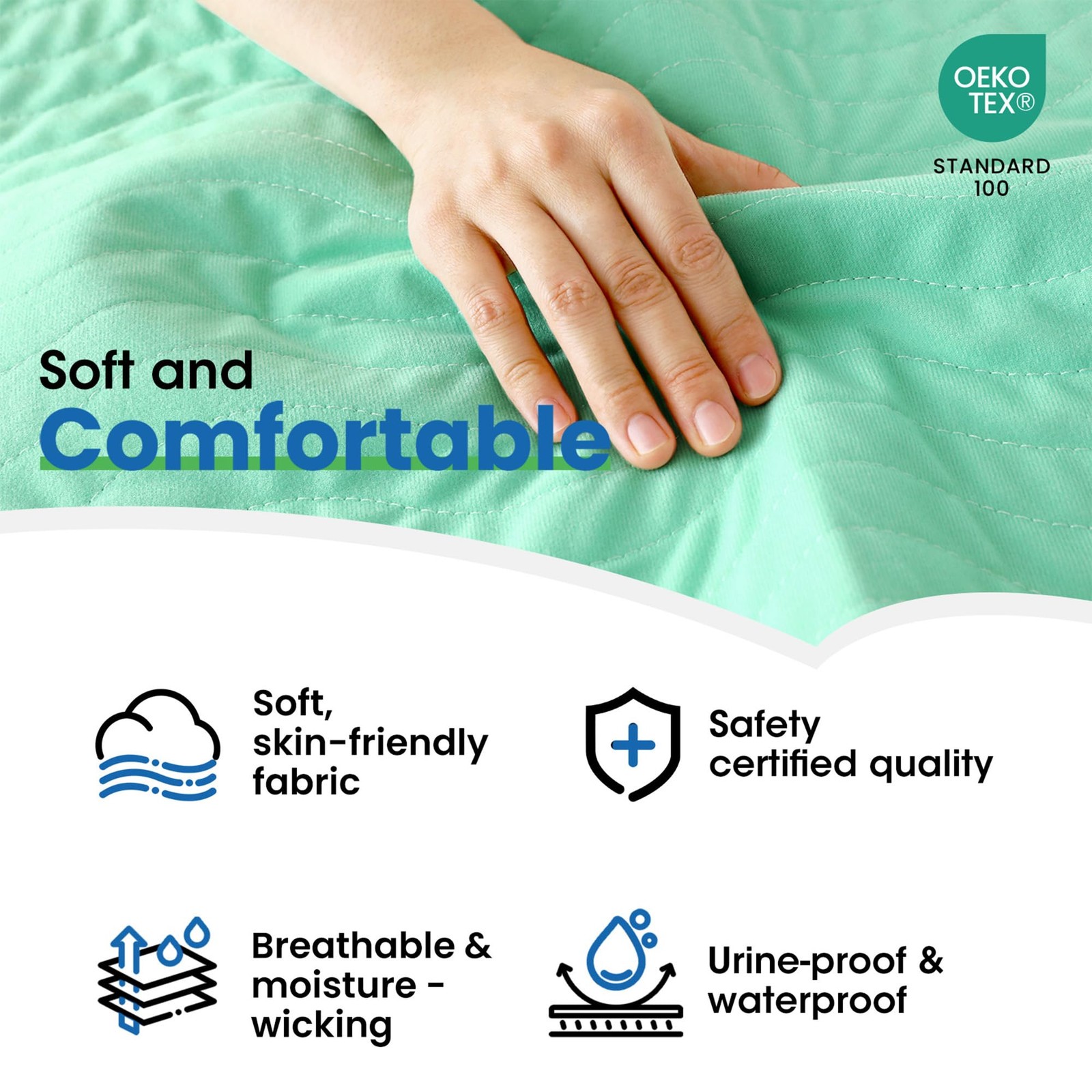 4 PCS Green Washable Incontinence Bed Pad Waterproof Heavy Absorbent 18×24 Inch