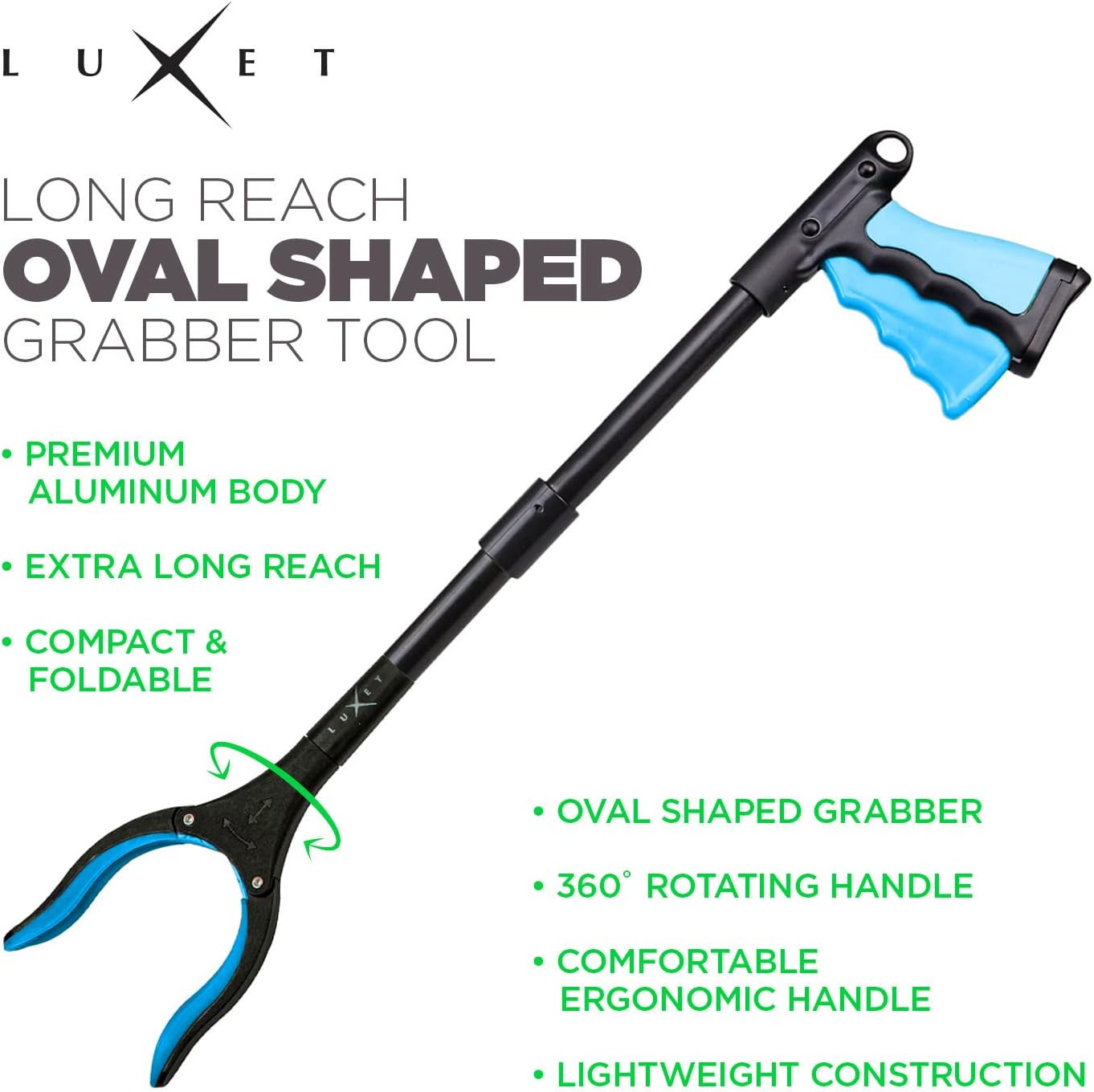 Grabber Tool 19″ Aluminum Magnetic Claw, Rotating Lightweight Foldable Reacher G